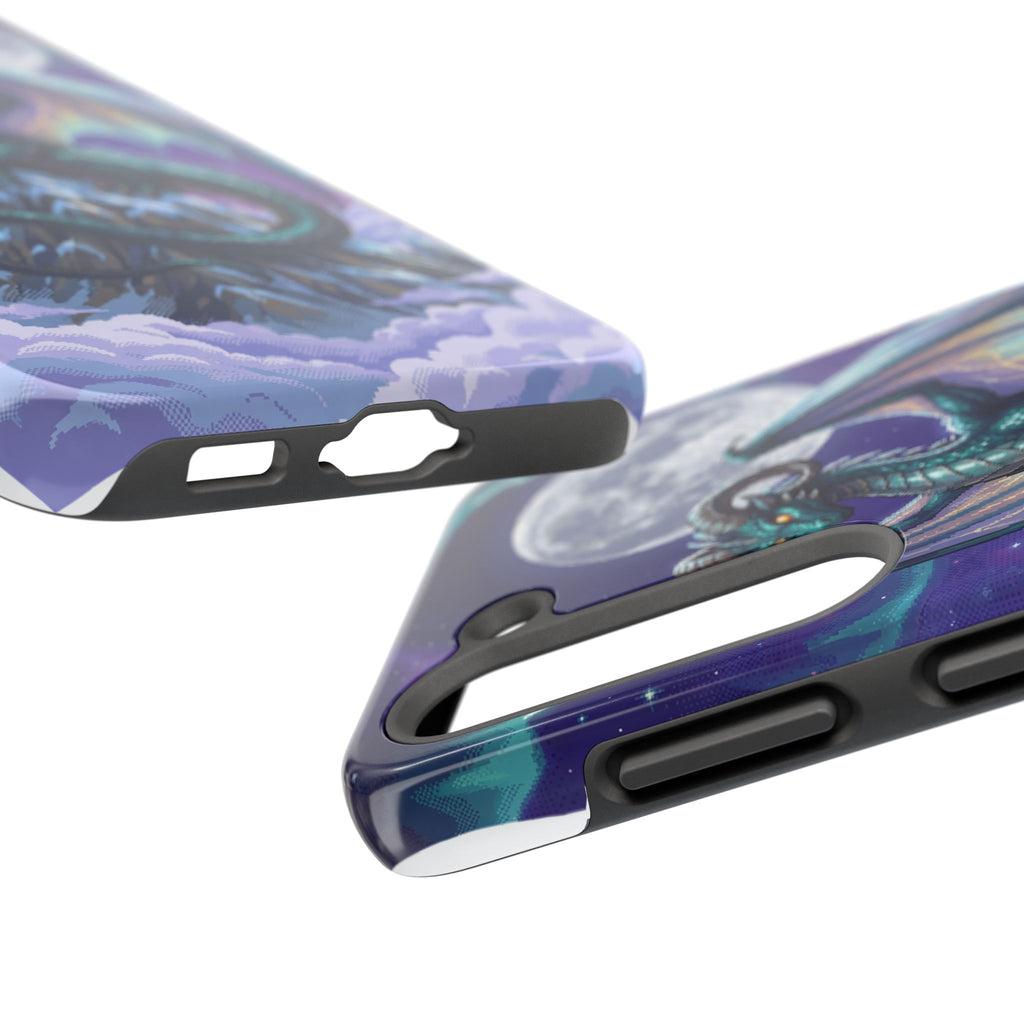 Retro Pixel Dragon on the Mountain Peak — Tough Phone Case
