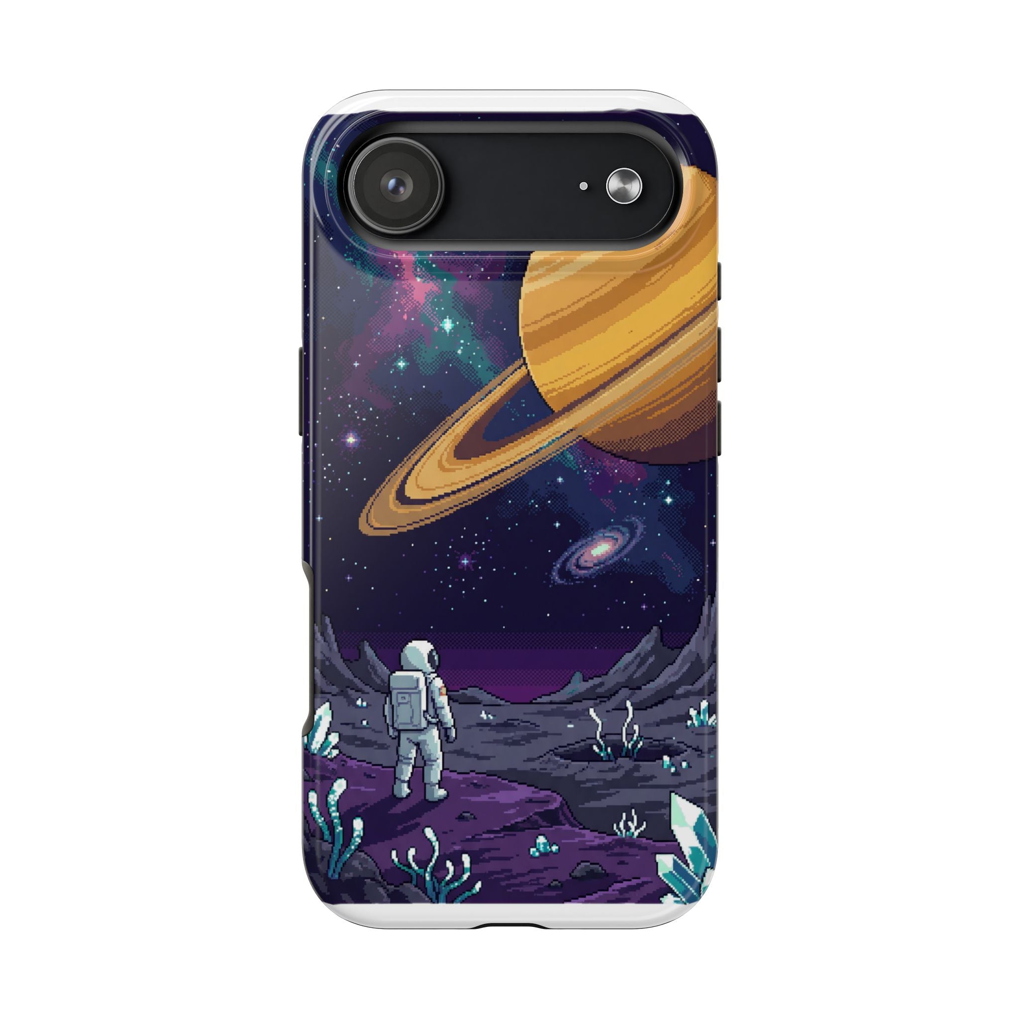 Retro Pixel Astronaut on an Alien World — Tough Phone Case