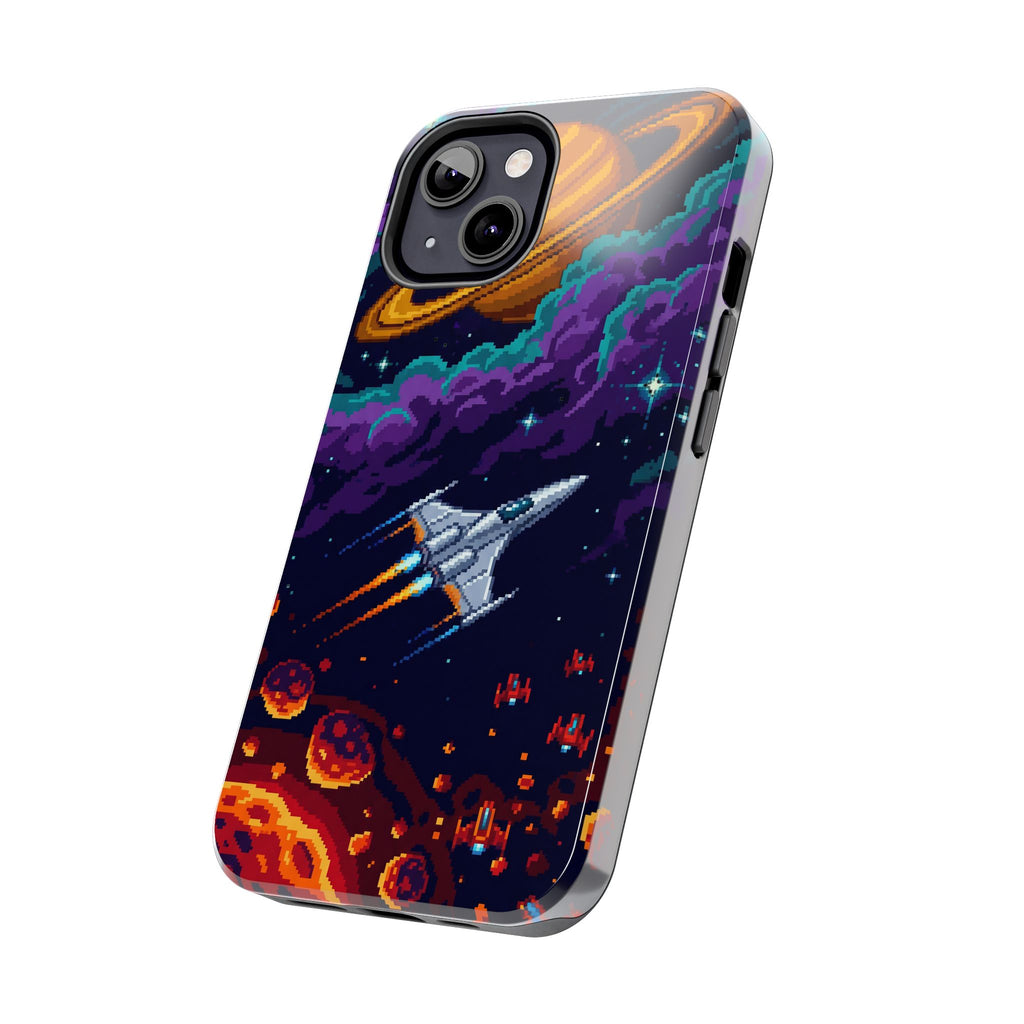Retro Pixel Galactic Hero — Tough Phone Case