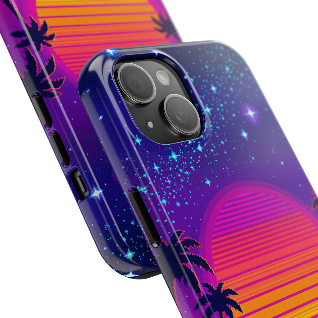 Retro Pixel 8-Bit Sunset — Tough Phone Case