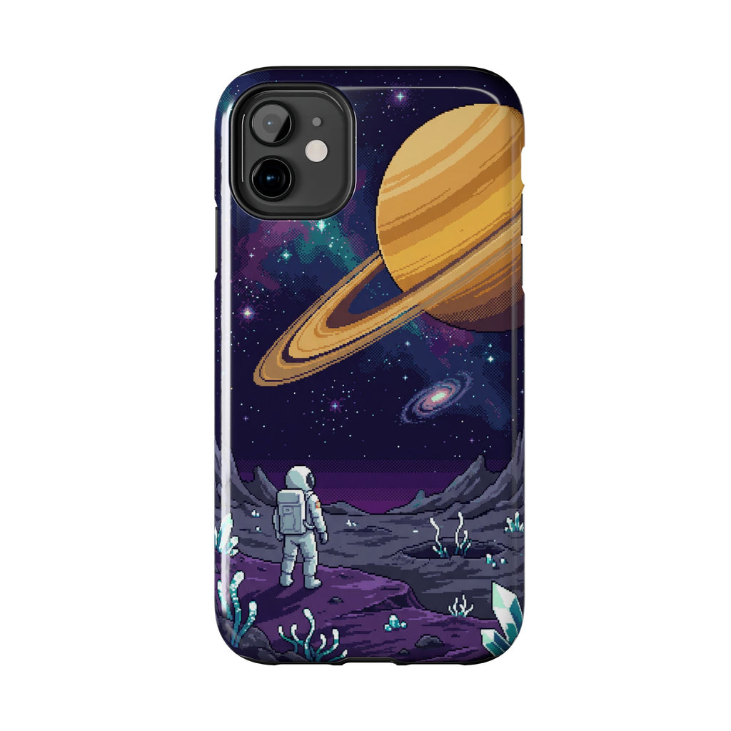 Retro Pixel Astronaut on an Alien World — Tough Phone Case