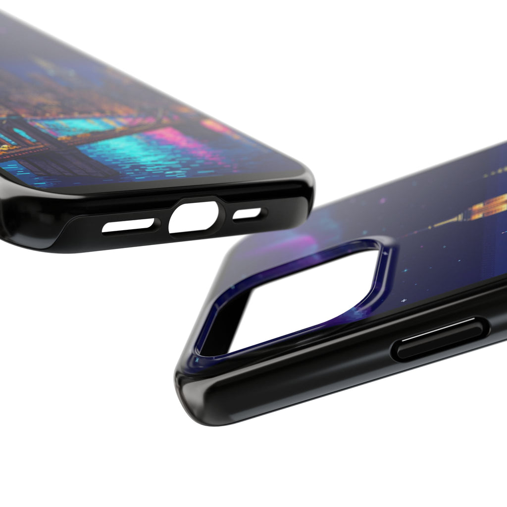 Retro Pixel NYC Skyline at Night — Tough Phone Case