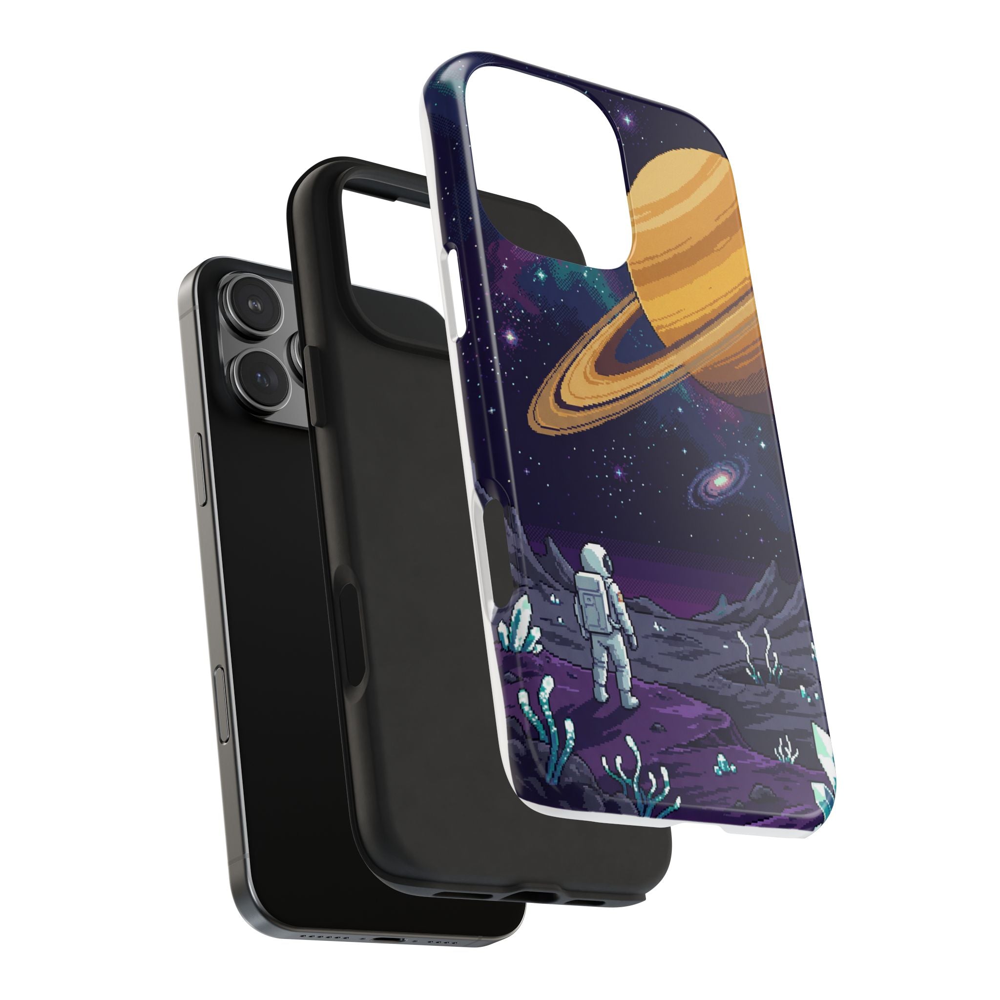 Retro Pixel Astronaut on an Alien World — Tough Phone Case