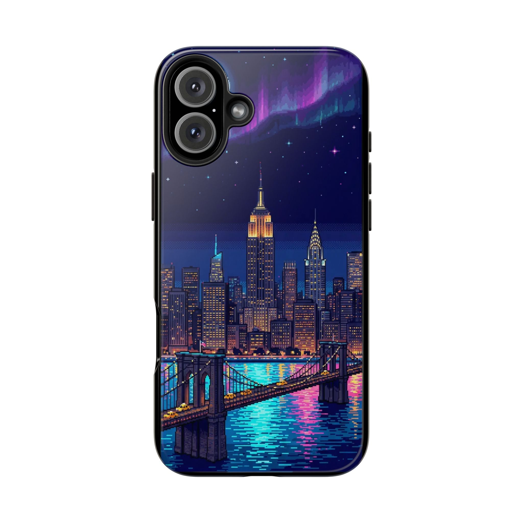 Retro Pixel NYC Skyline at Night — Tough Phone Case