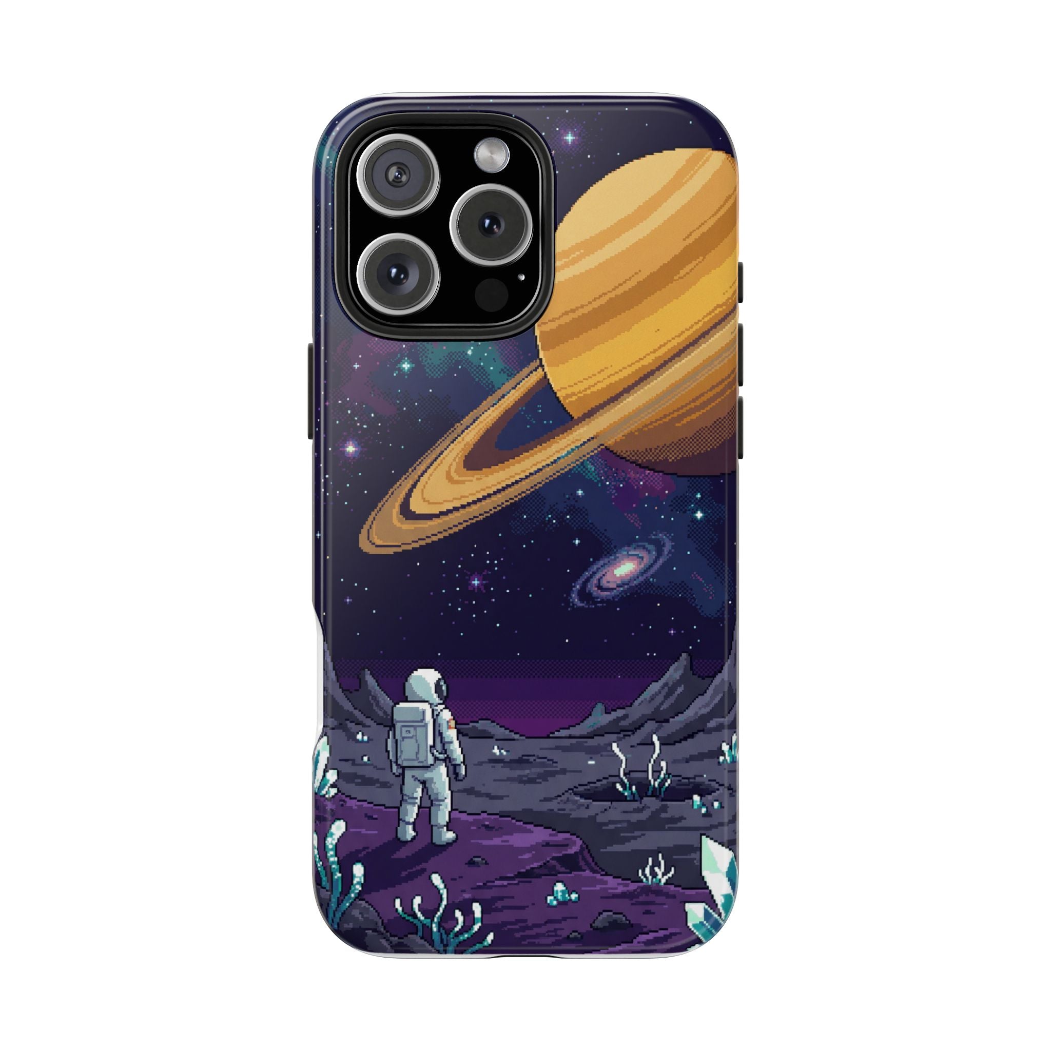 Retro Pixel Astronaut on an Alien World — Tough Phone Case