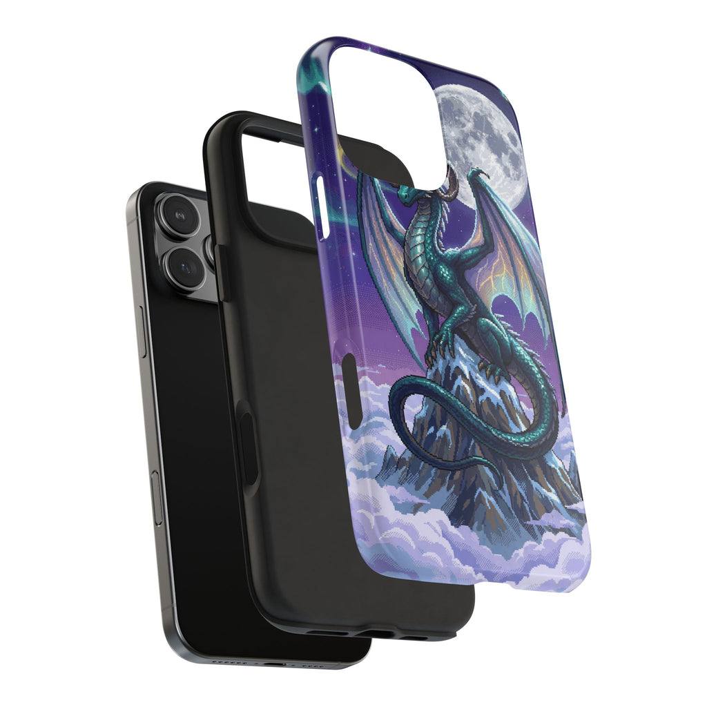 Retro Pixel Dragon on the Mountain Peak — Tough Phone Case