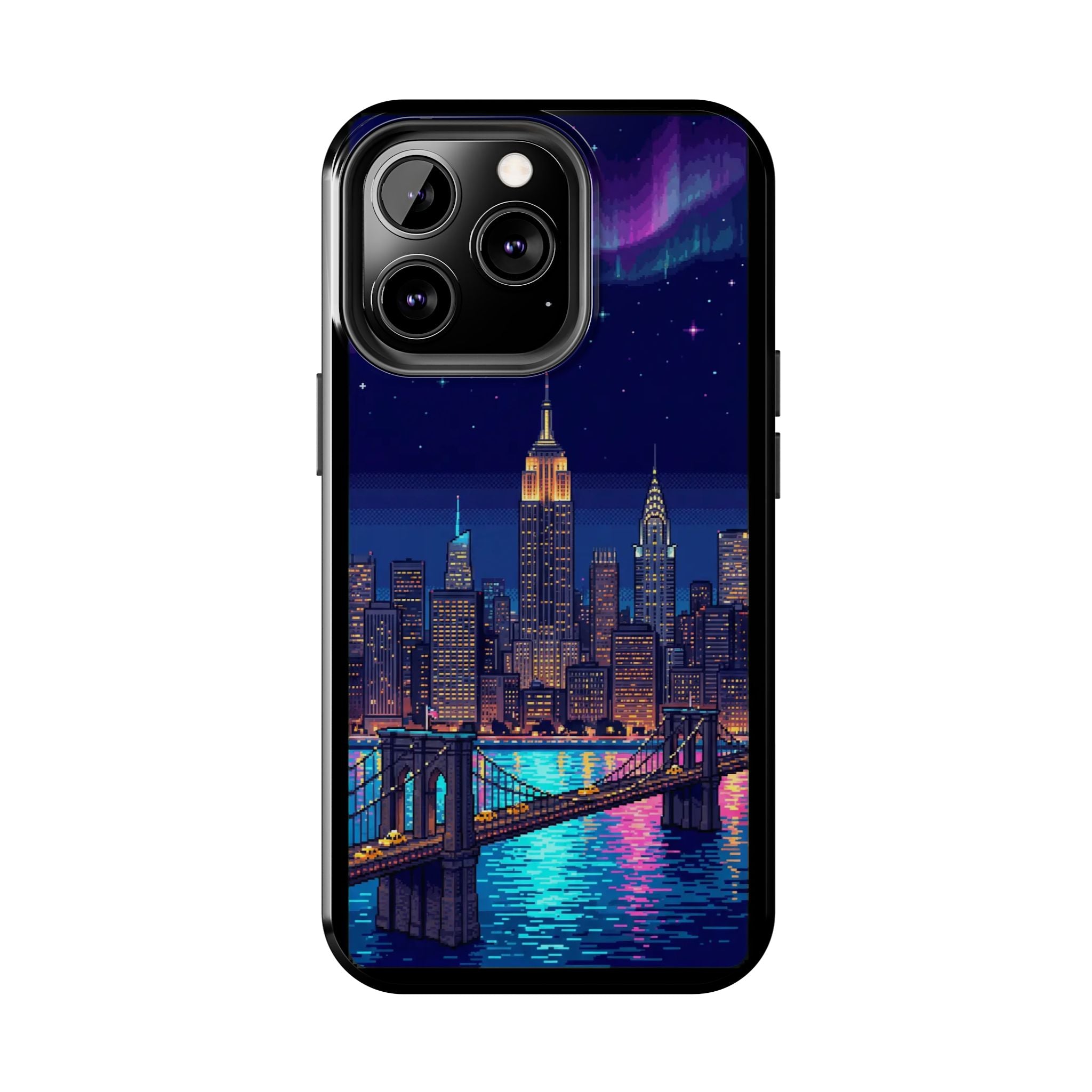 Retro Pixel NYC Skyline at Night — Tough Phone Case