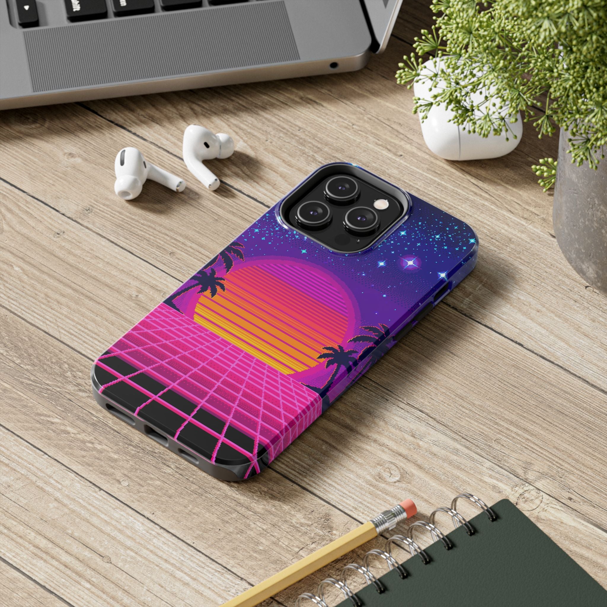 Retro Pixel 8-Bit Sunset — Tough Phone Case