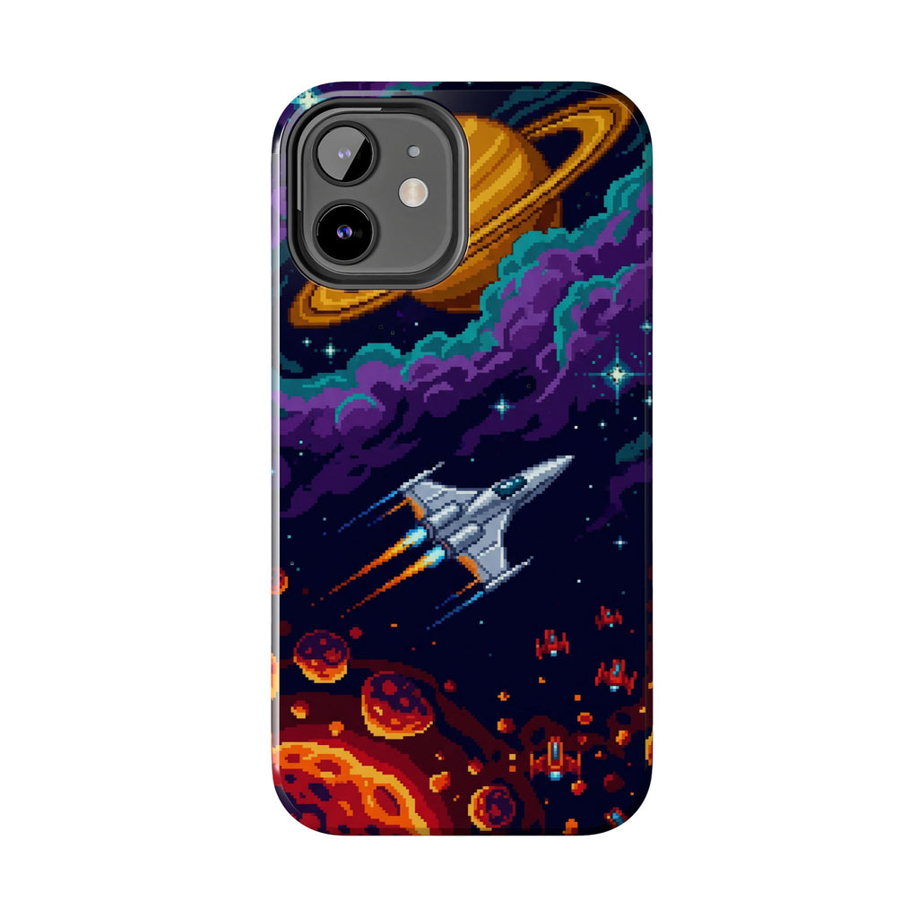 Retro Pixel Galactic Hero — Tough Phone Case