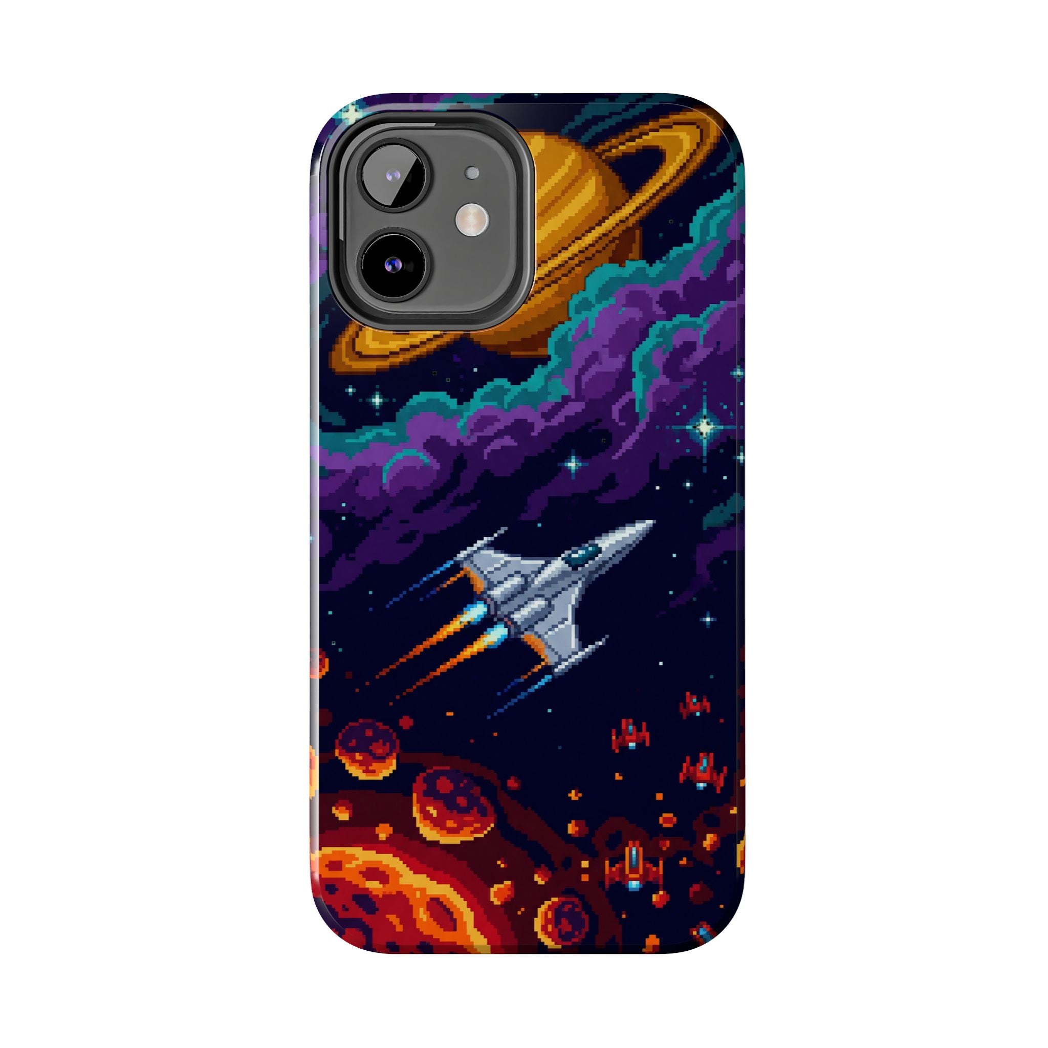 Retro Pixel Galactic Hero — Tough Phone Case