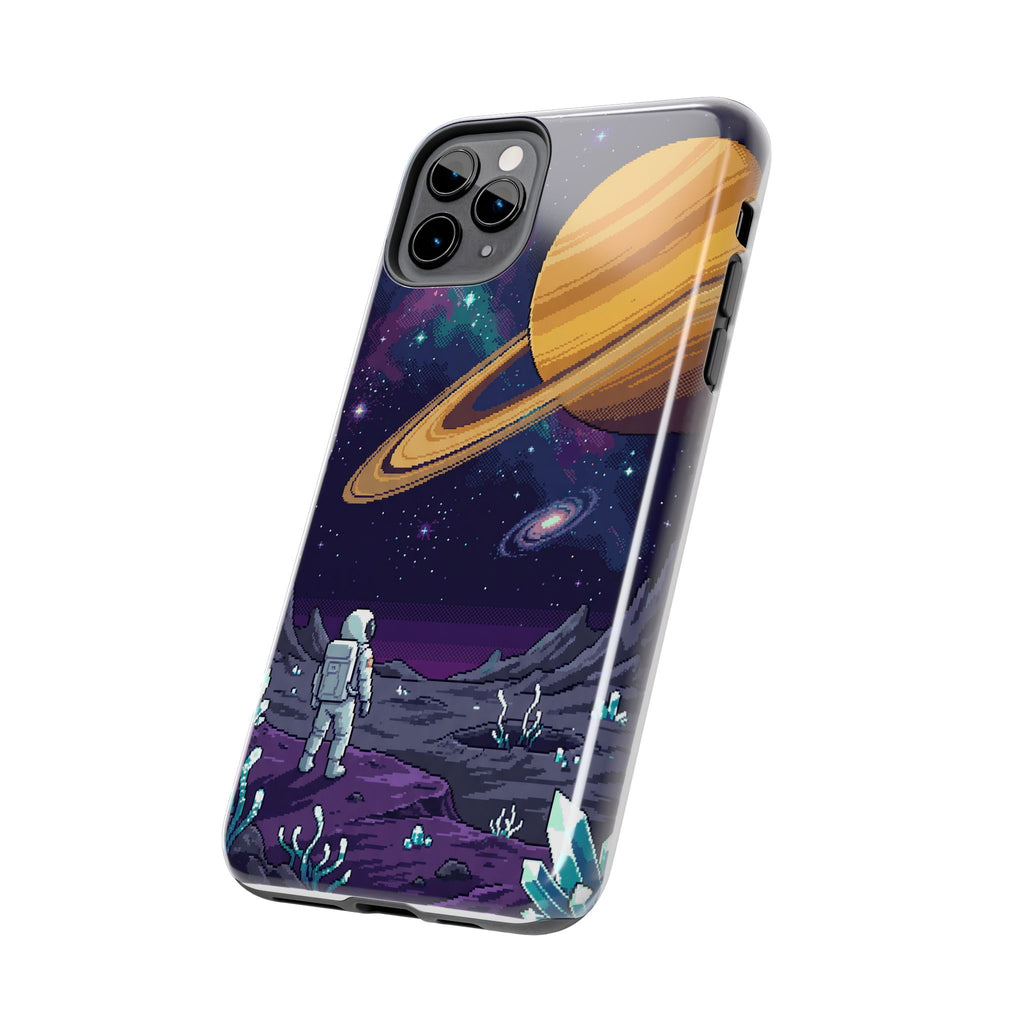 Retro Pixel Astronaut on an Alien World — Tough Phone Case