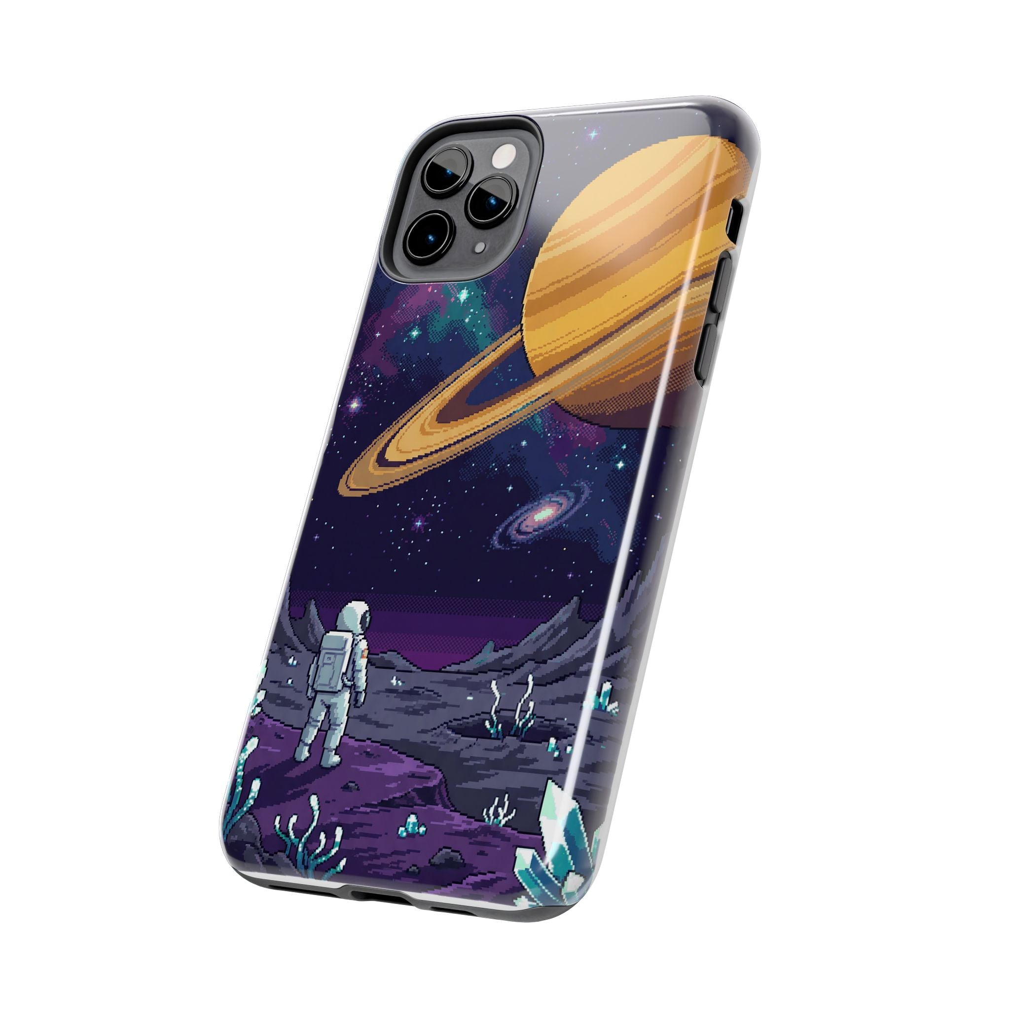 Retro Pixel Astronaut on an Alien World — Tough Phone Case