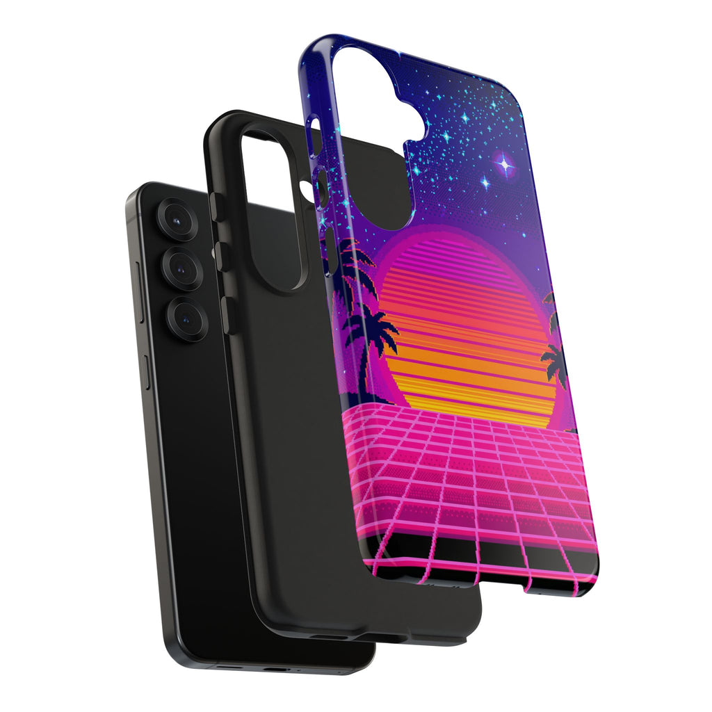 Retro Pixel 8-Bit Sunset — Tough Phone Case