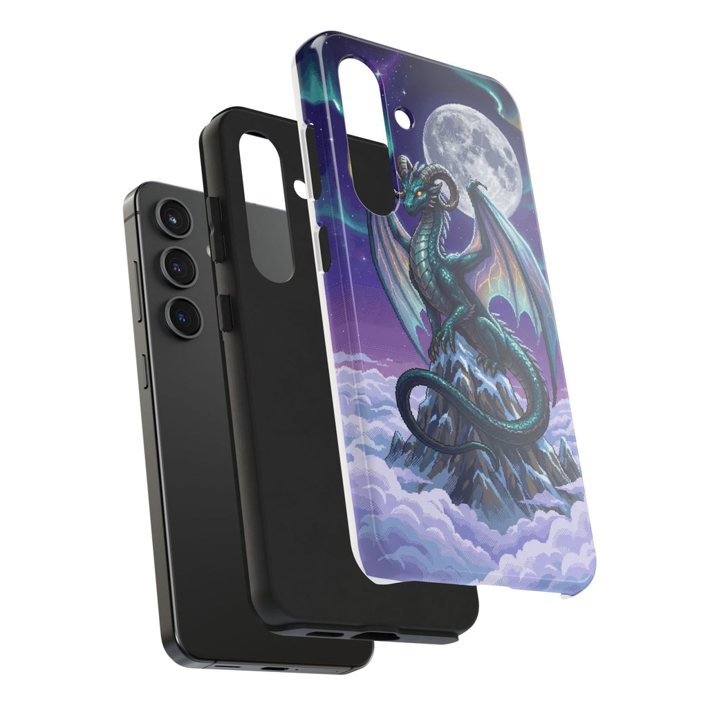 Retro Pixel Dragon on the Mountain Peak — Tough Phone Case