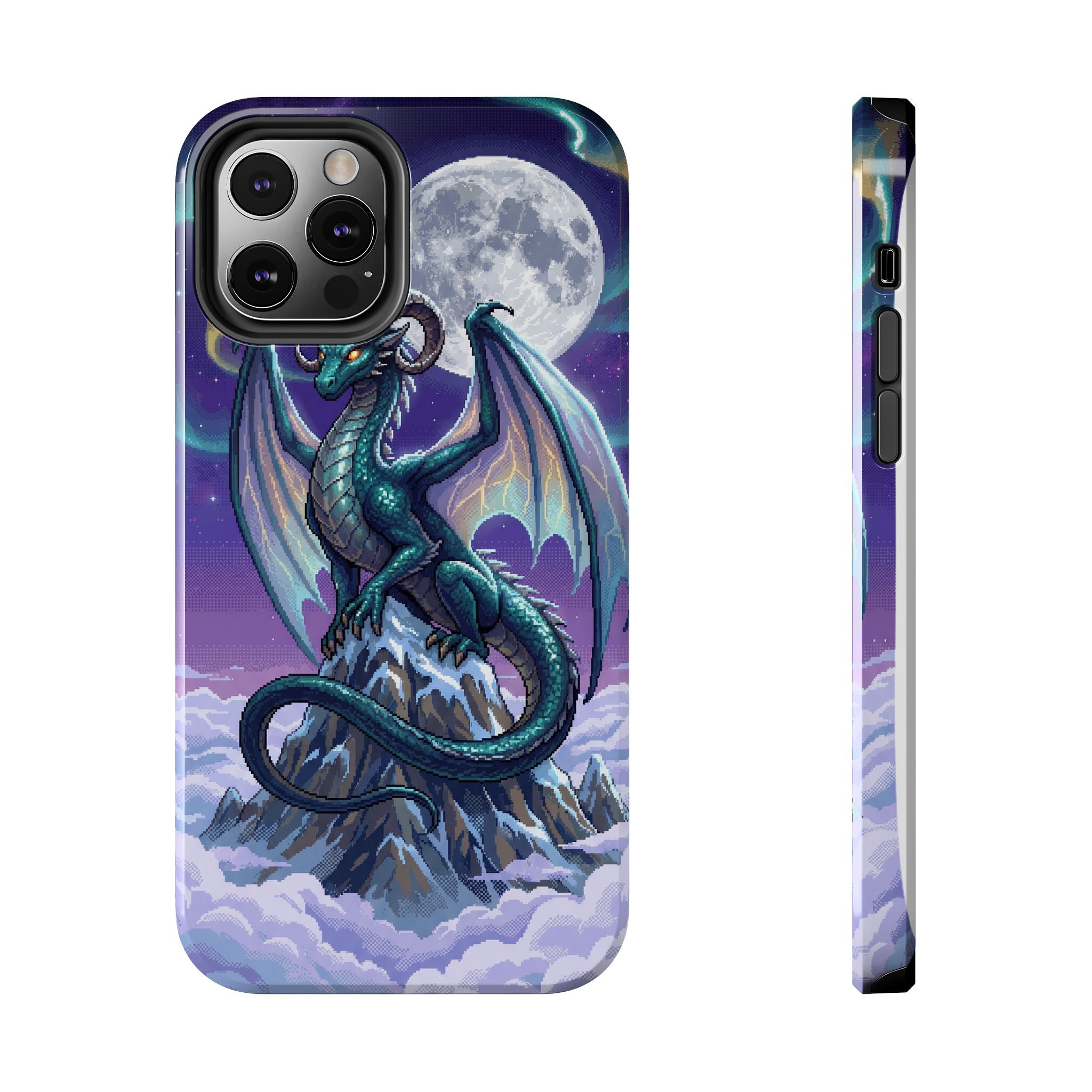 Retro Pixel Dragon on the Mountain Peak — Tough Phone Case