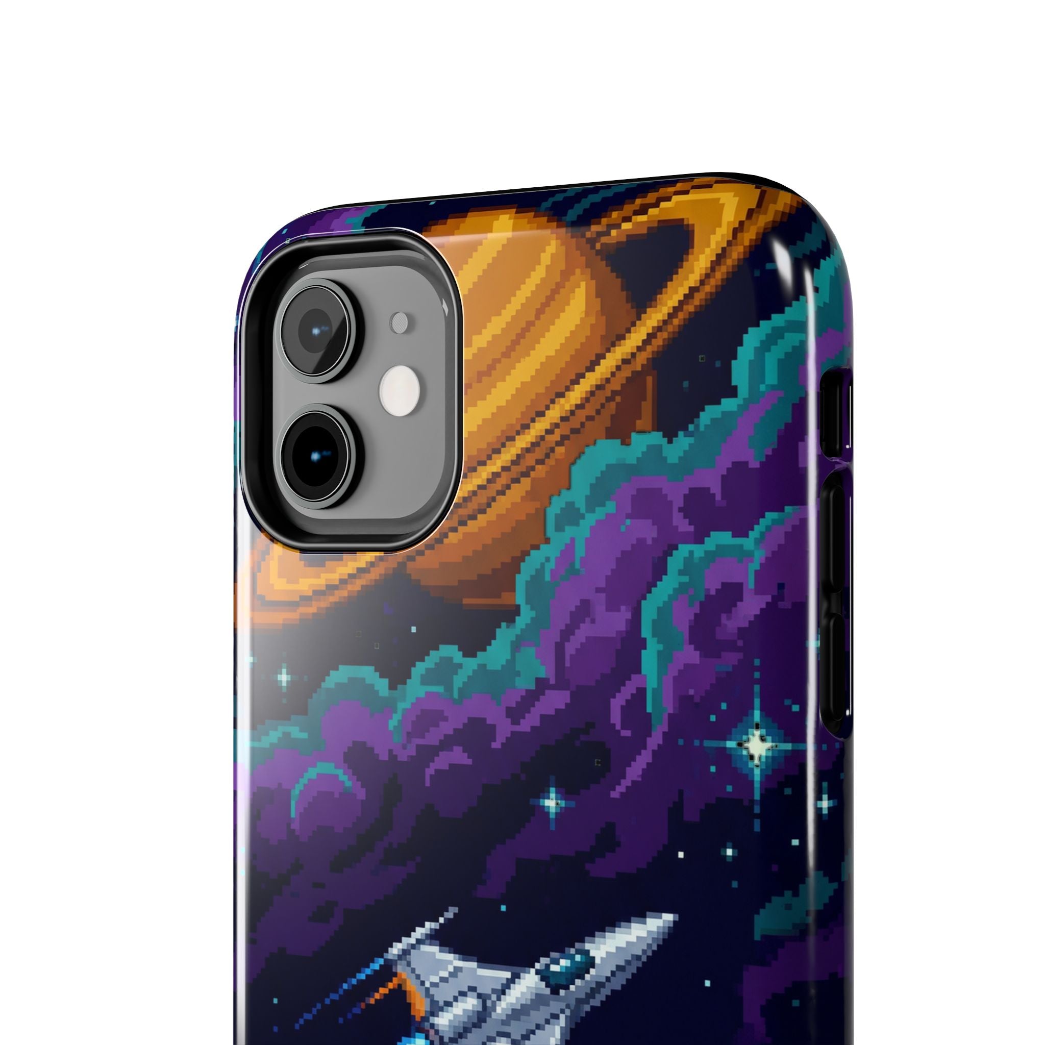 Retro Pixel Galactic Hero — Tough Phone Case