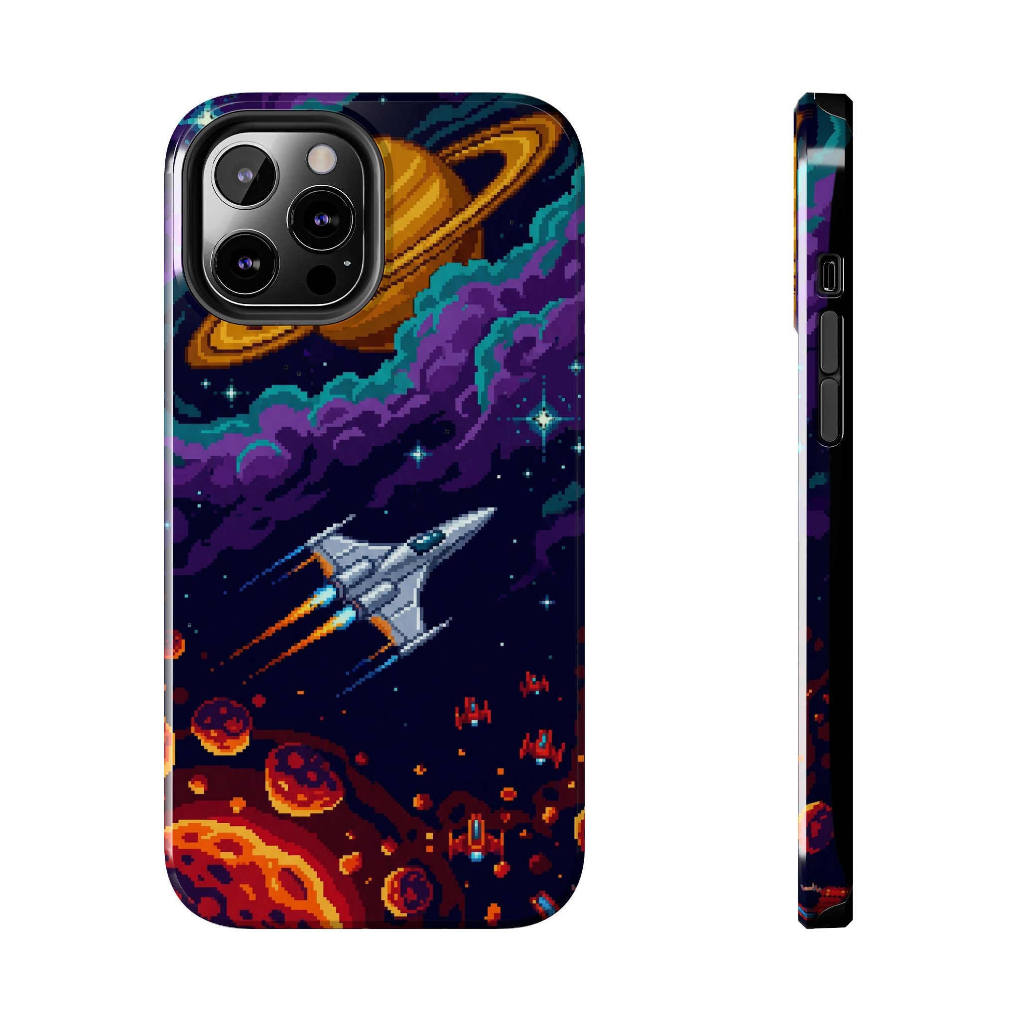 Retro Pixel Galactic Hero — Tough Phone Case