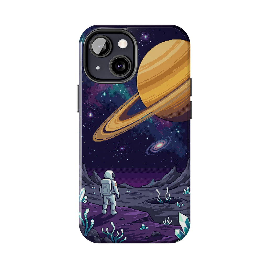 Retro Pixel Astronaut on an Alien World — Tough Phone Case