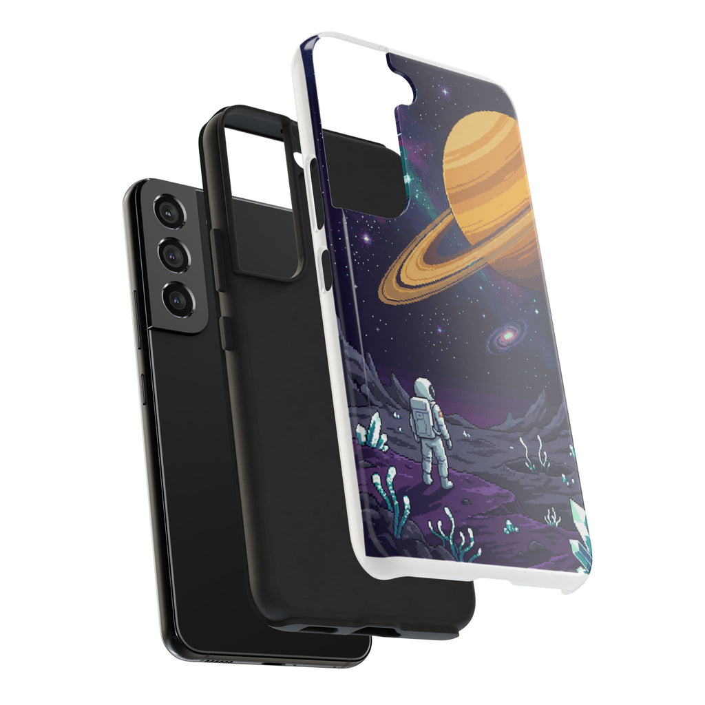 Retro Pixel Astronaut on an Alien World — Tough Phone Case