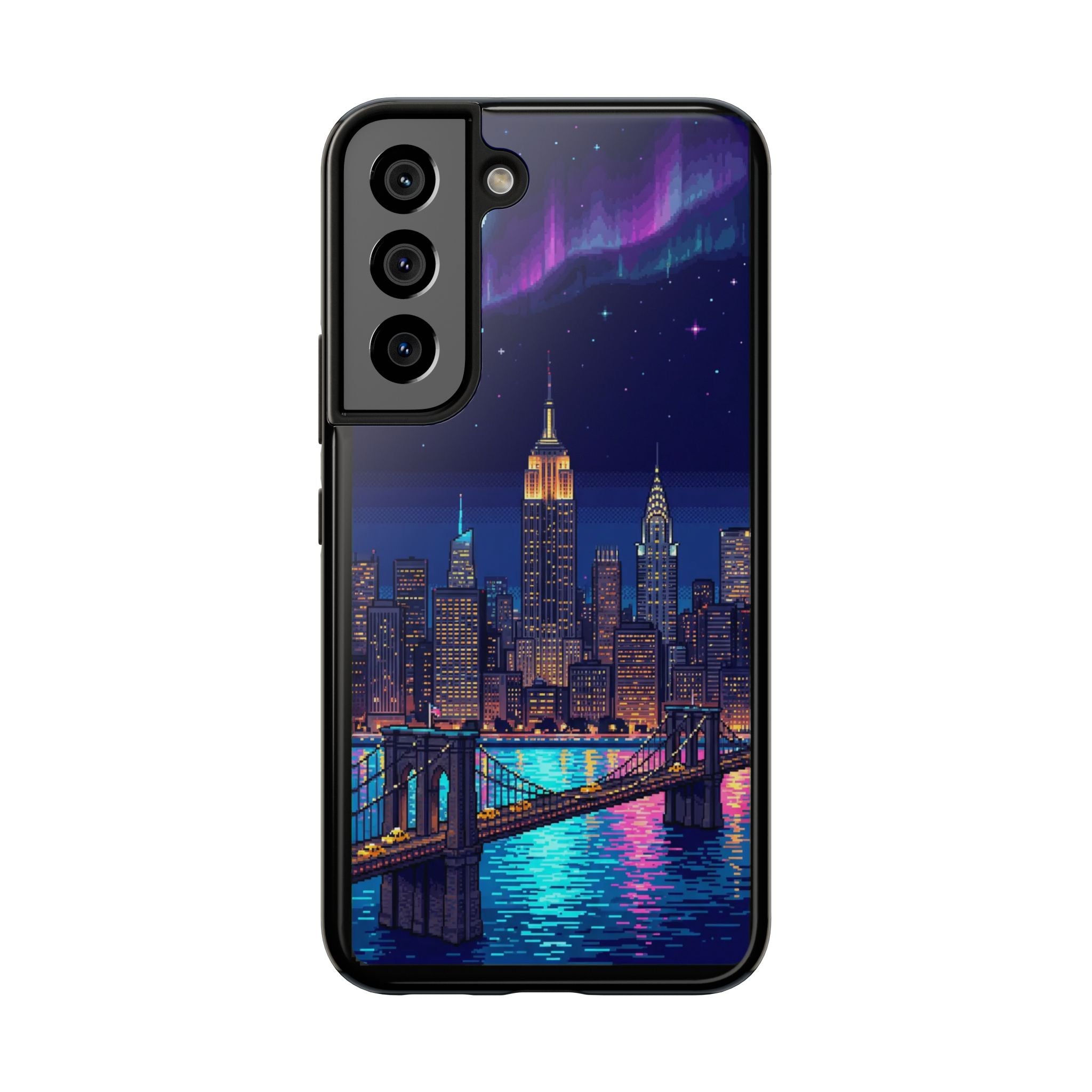Retro Pixel NYC Skyline at Night — Tough Phone Case
