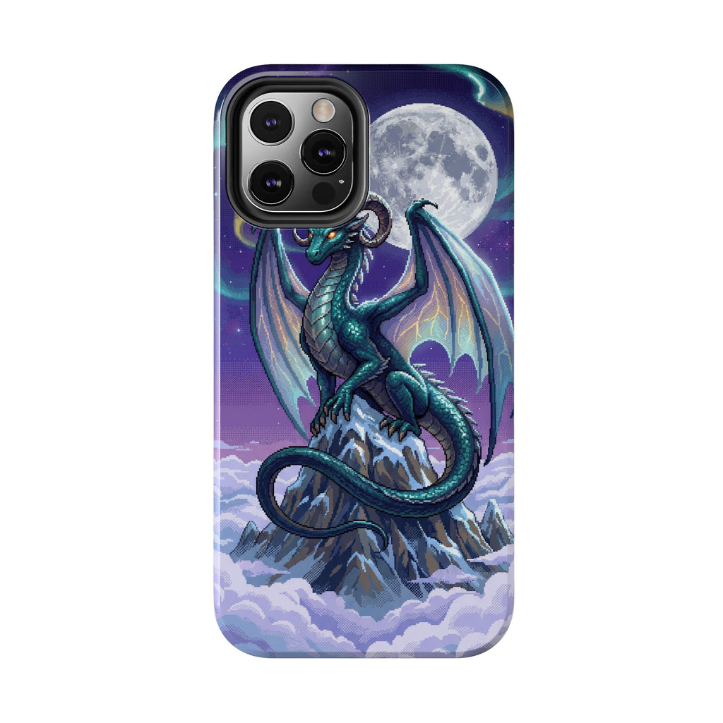 Retro Pixel Dragon on the Mountain Peak — Tough Phone Case