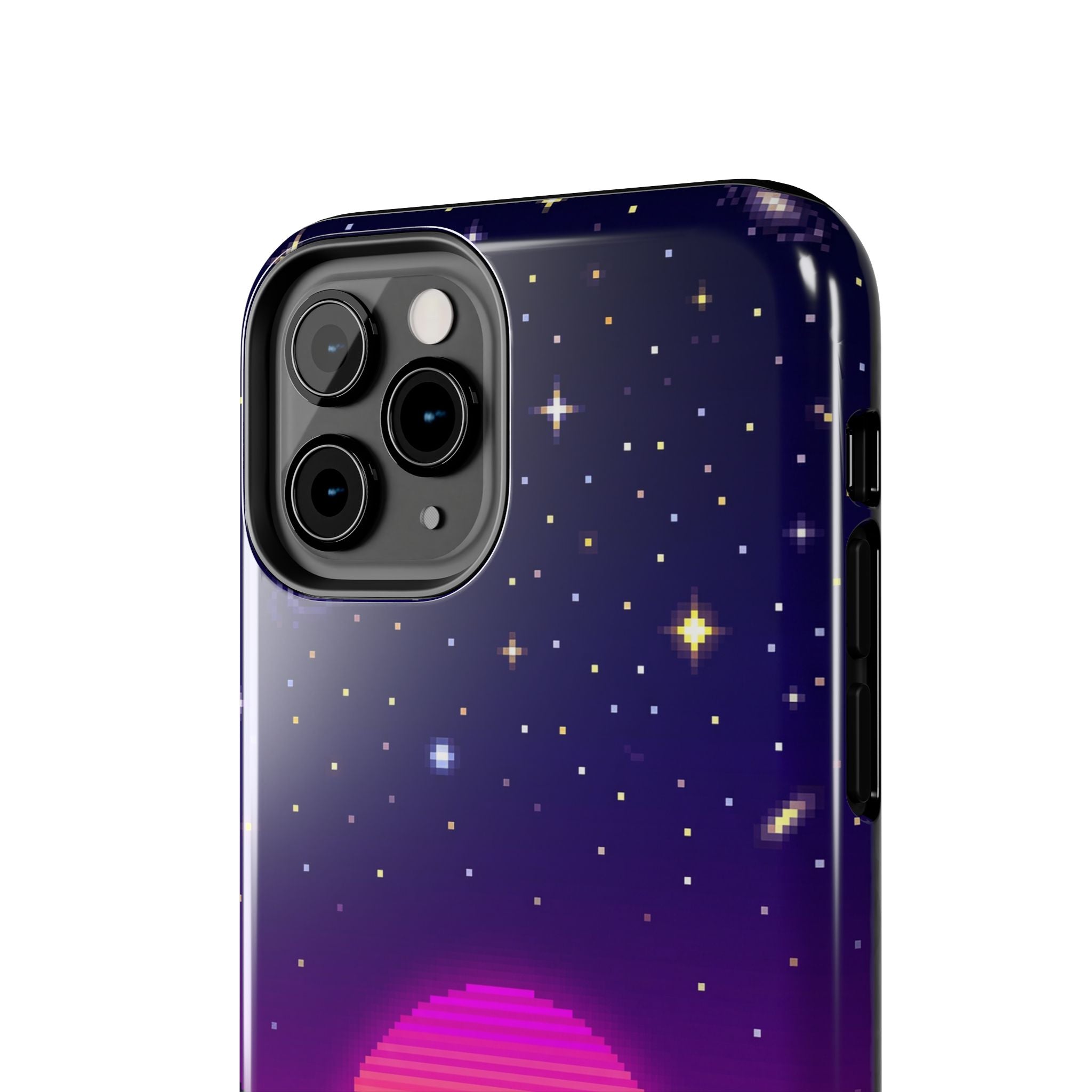 Retro Pixel Neon Grid — Tough Phone Case