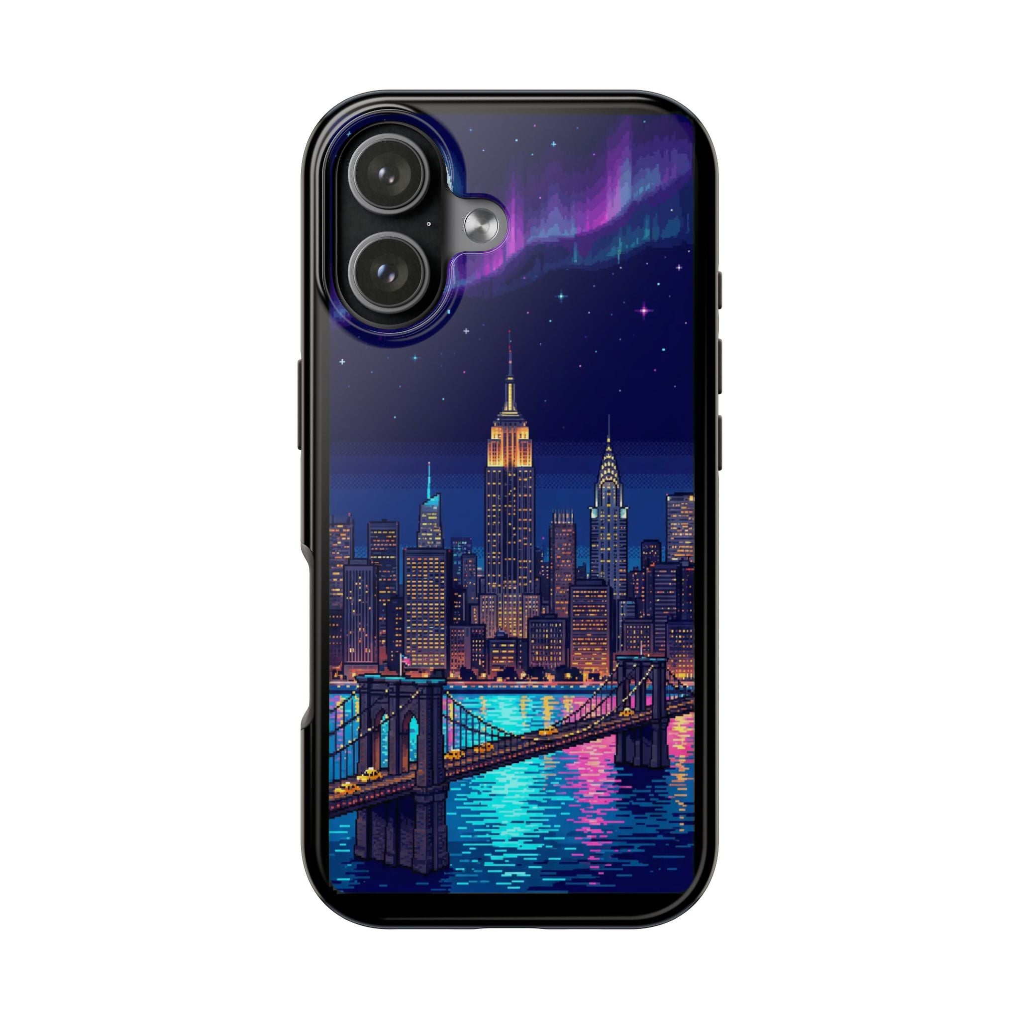 Retro Pixel NYC Skyline at Night — Tough Phone Case