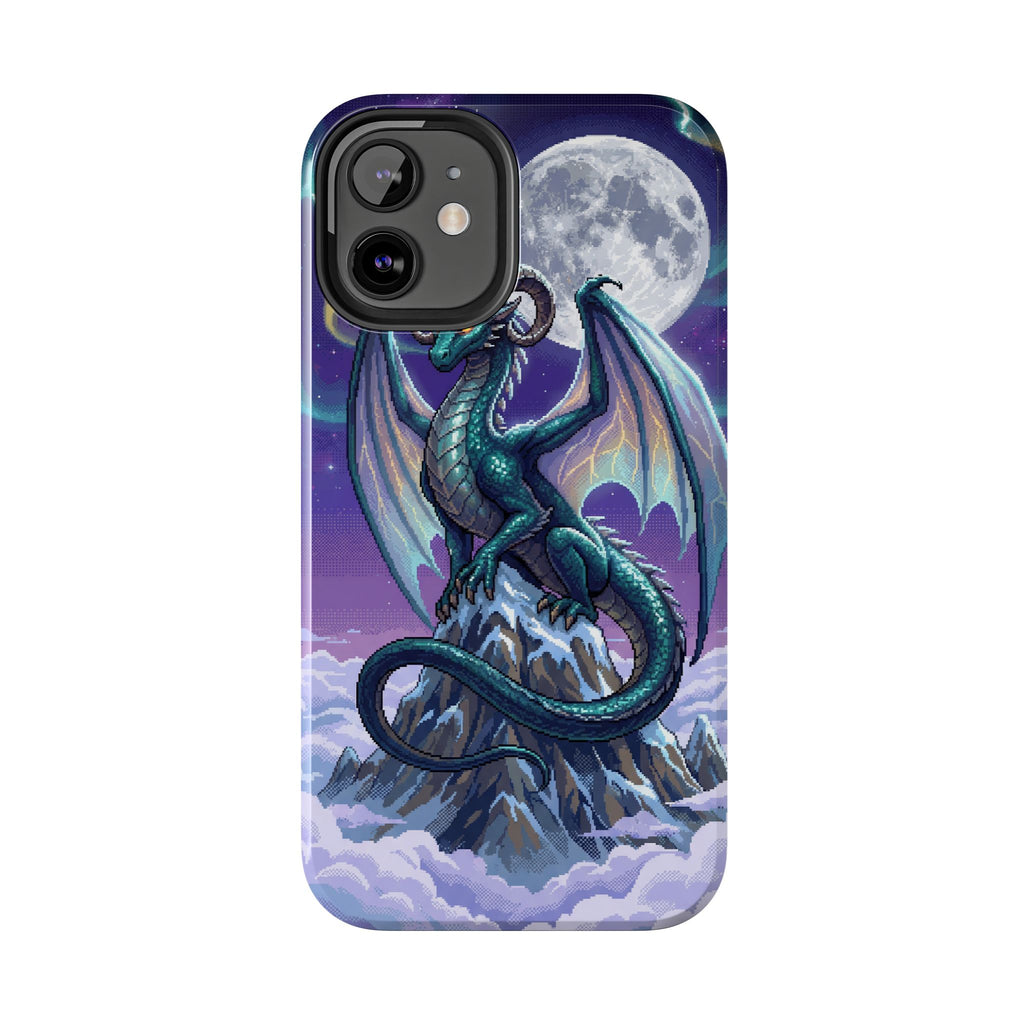 Retro Pixel Dragon on the Mountain Peak — Tough Phone Case