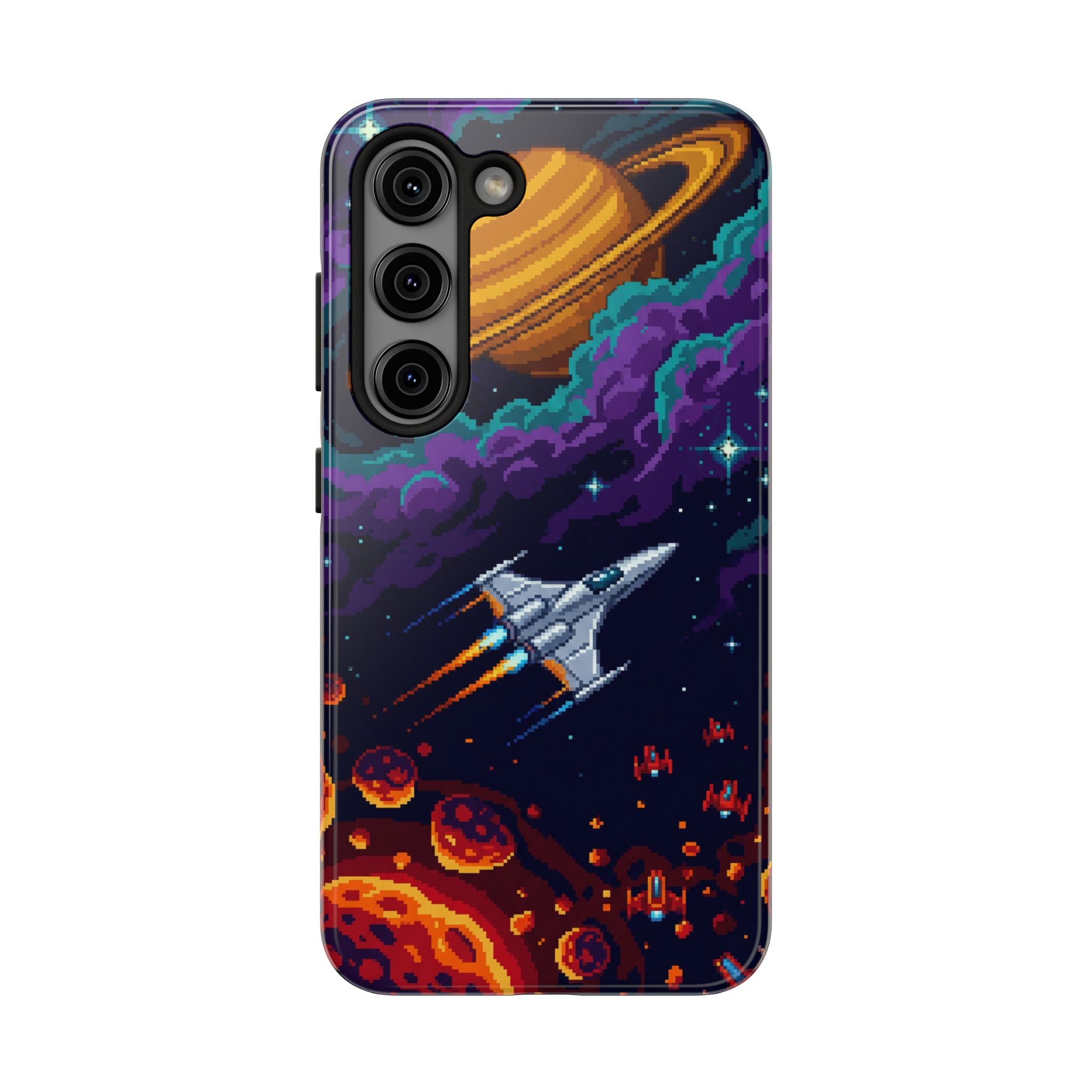 Retro Pixel Galactic Hero — Tough Phone Case