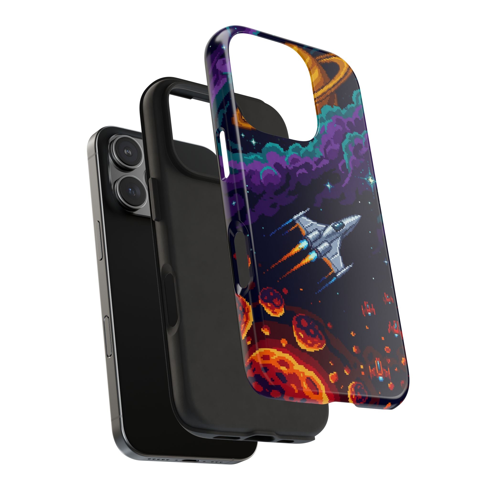 Retro Pixel Galactic Hero — Tough Phone Case