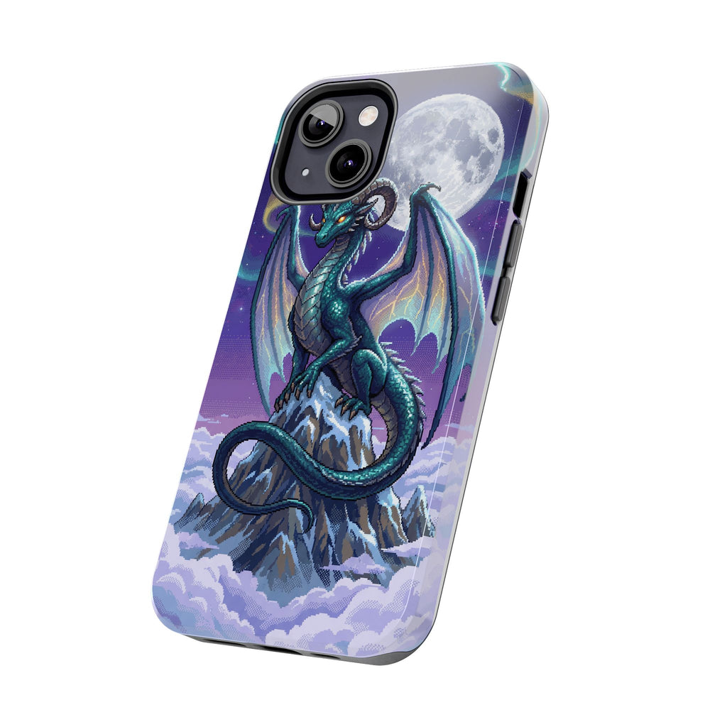 Retro Pixel Dragon on the Mountain Peak — Tough Phone Case