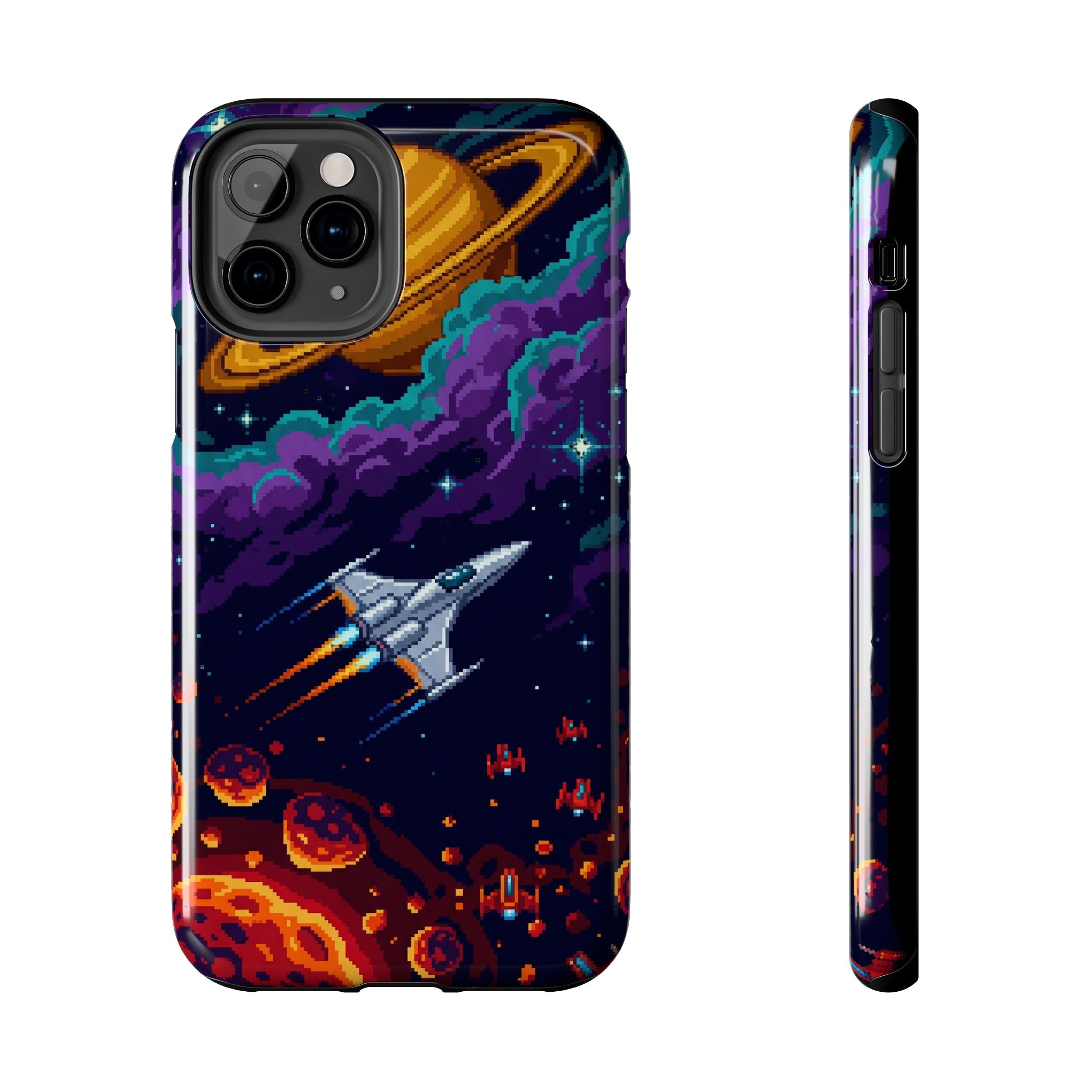 Retro Pixel Galactic Hero — Tough Phone Case