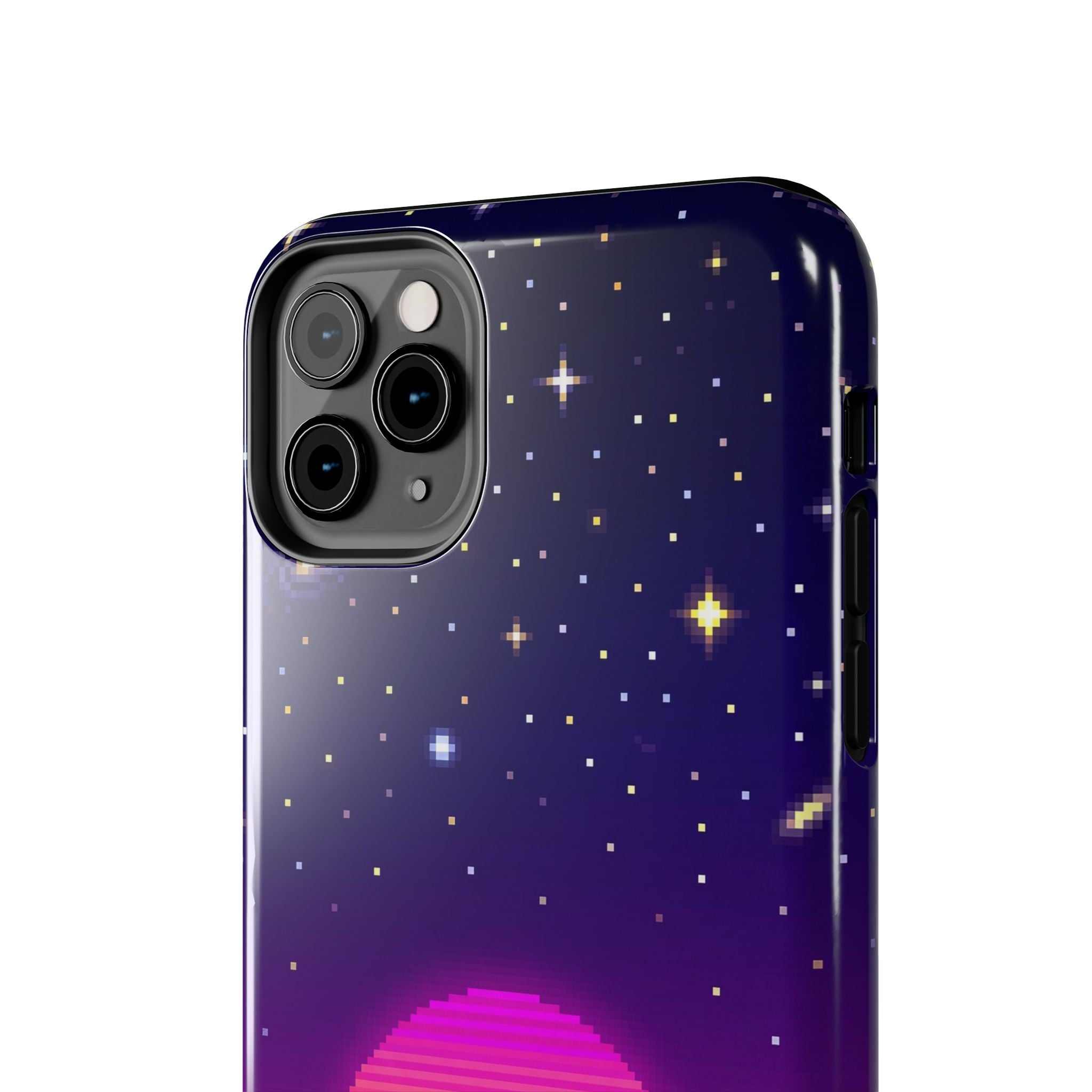 Retro Pixel Neon Grid — Tough Phone Case