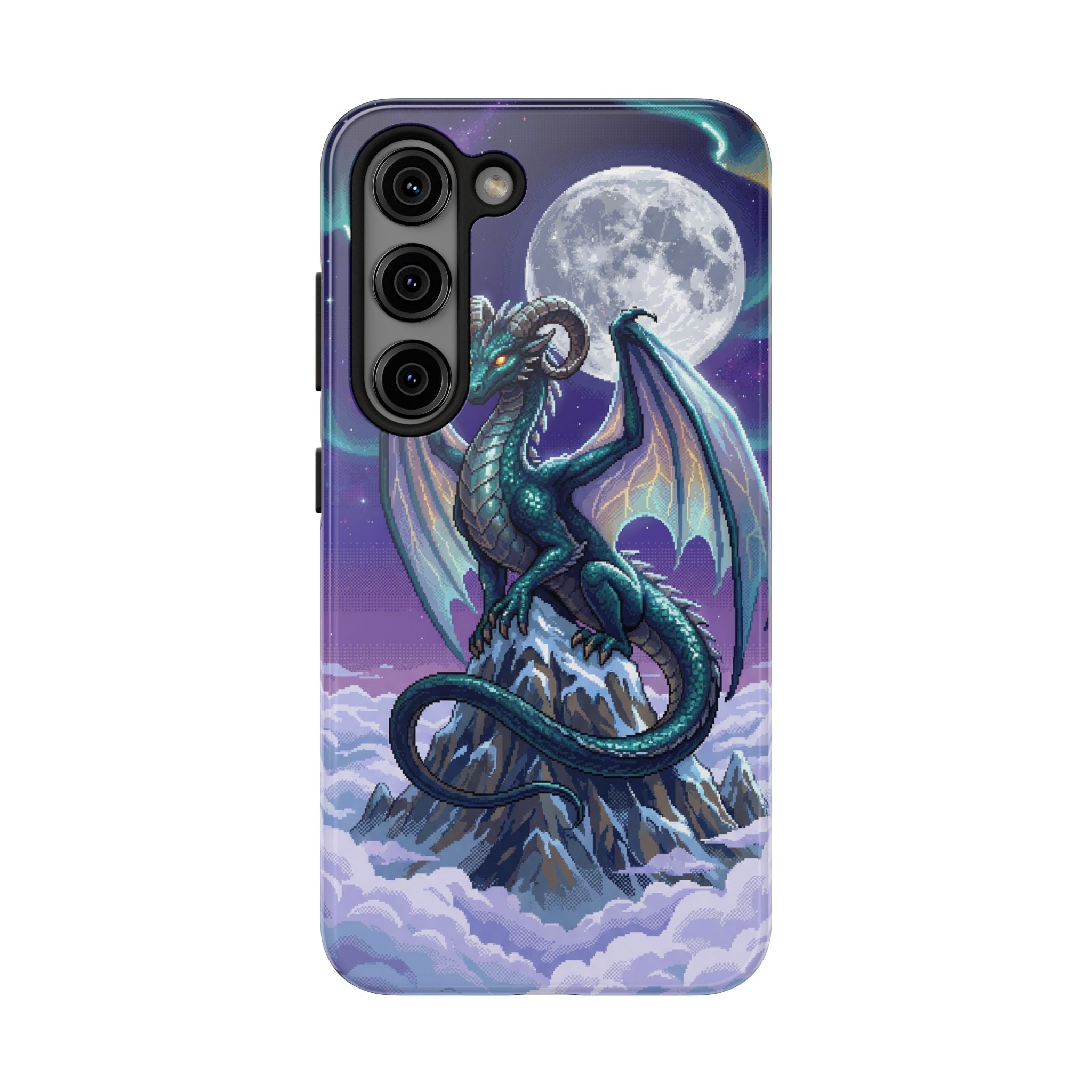 Retro Pixel Dragon on the Mountain Peak — Tough Phone Case