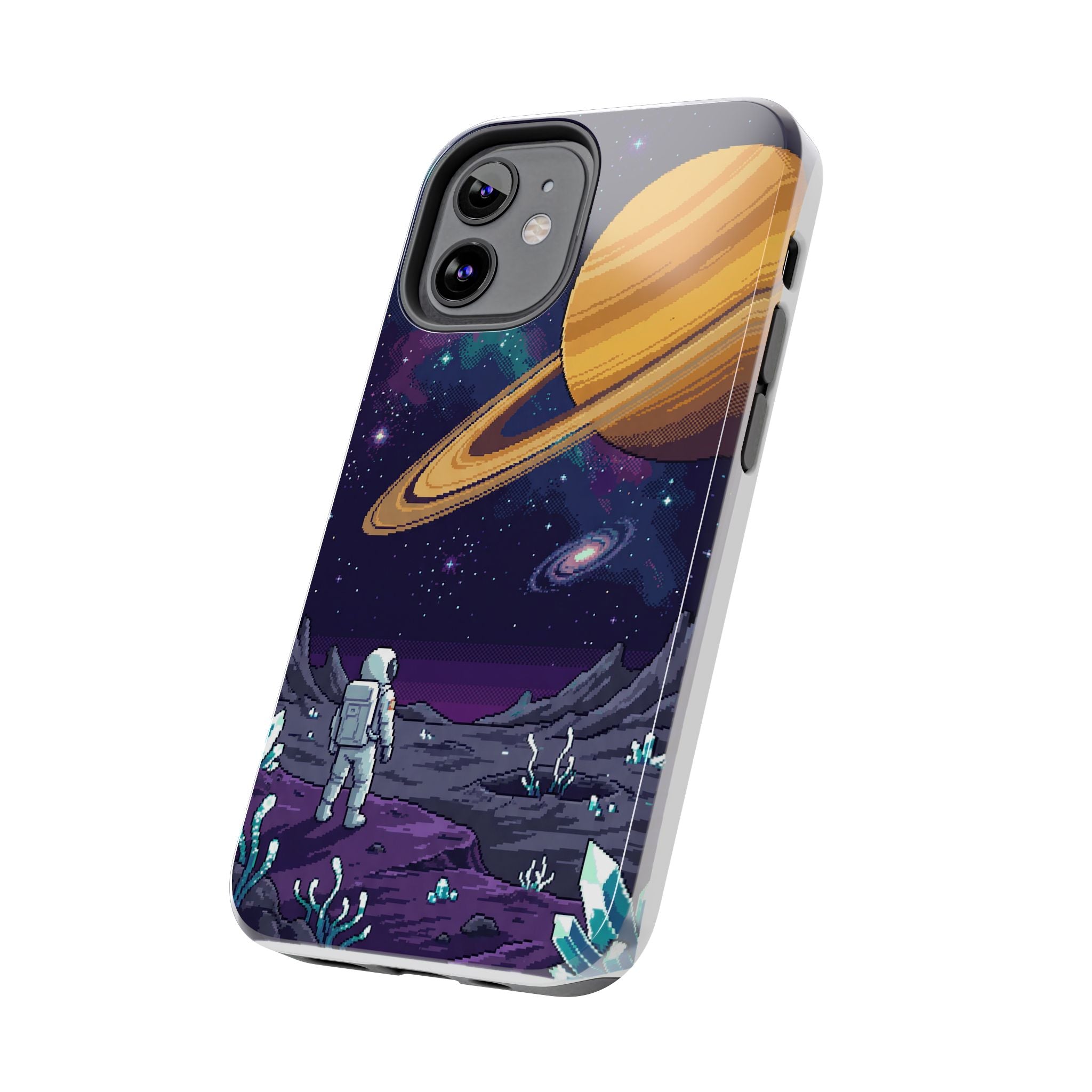 Retro Pixel Astronaut on an Alien World — Tough Phone Case