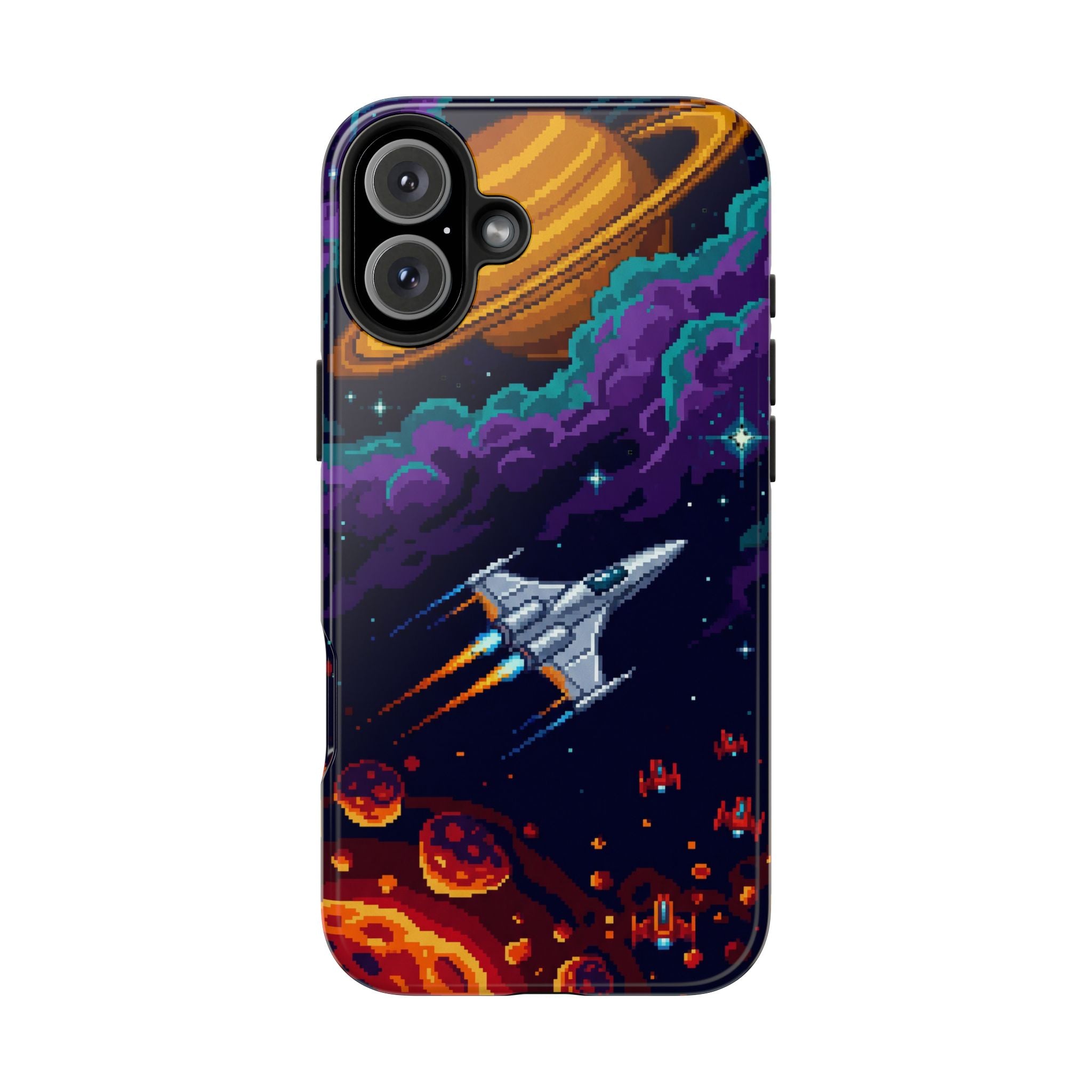 Retro Pixel Galactic Hero — Tough Phone Case