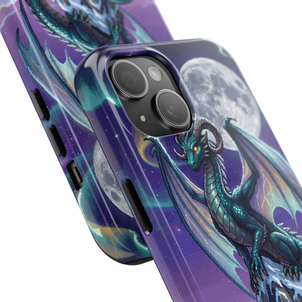 Retro Pixel Dragon on the Mountain Peak — Tough Phone Case
