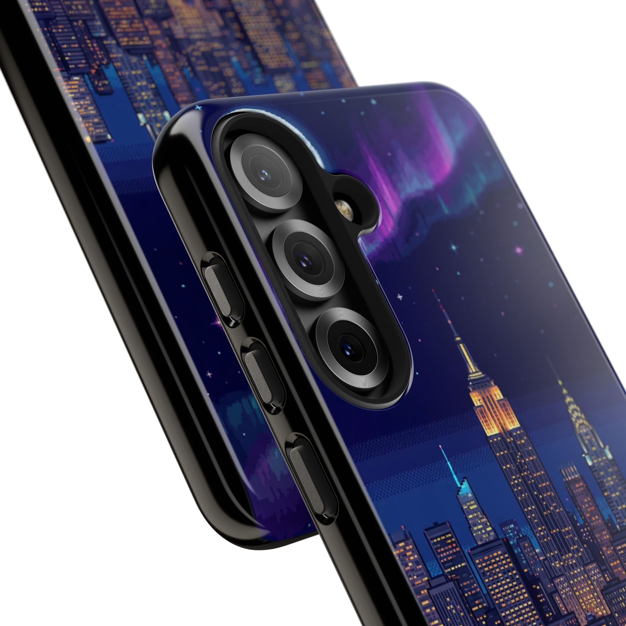 Retro Pixel NYC Skyline at Night — Tough Phone Case