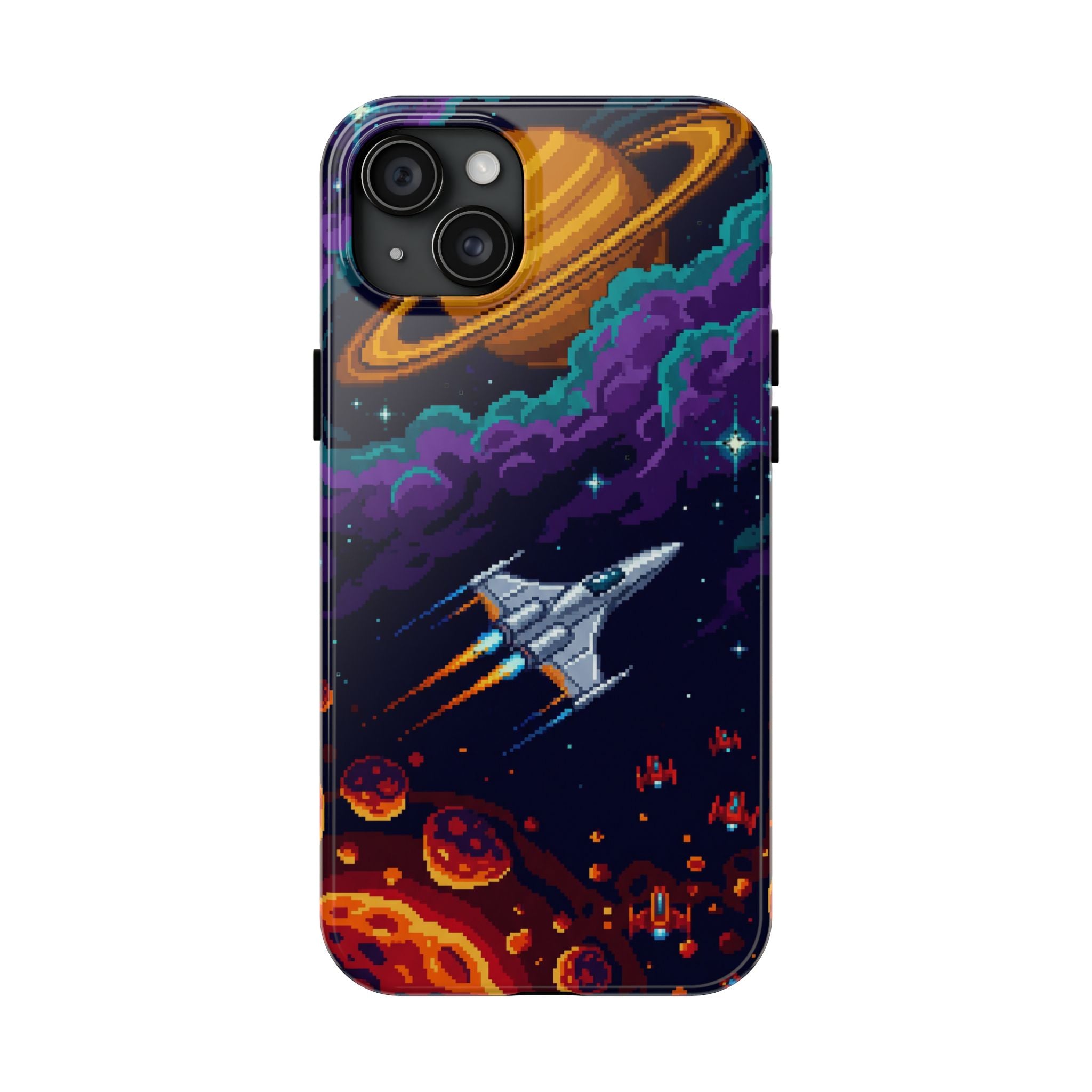 Retro Pixel Galactic Hero — Tough Phone Case