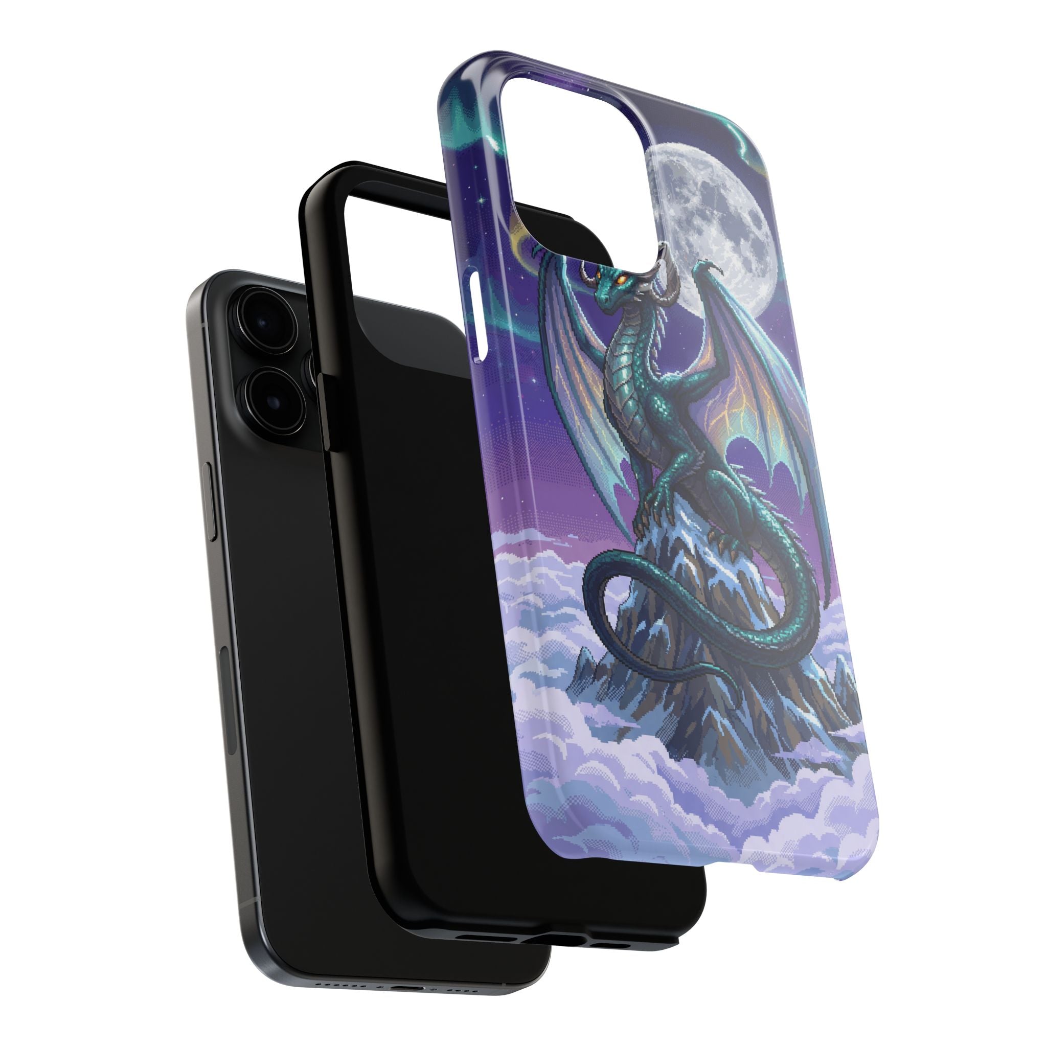 Retro Pixel Dragon on the Mountain Peak — Tough Phone Case