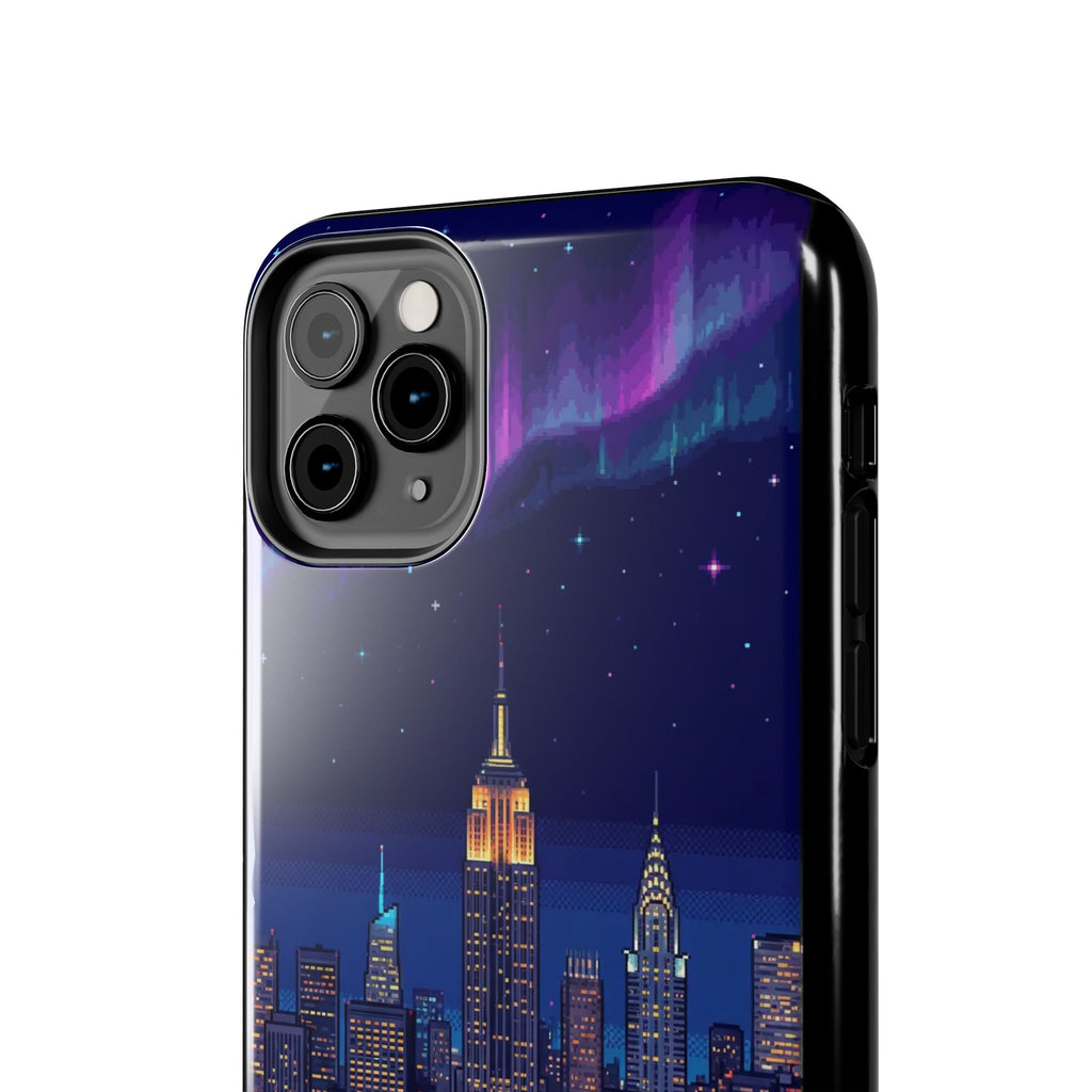 Retro Pixel NYC Skyline at Night — Tough Phone Case