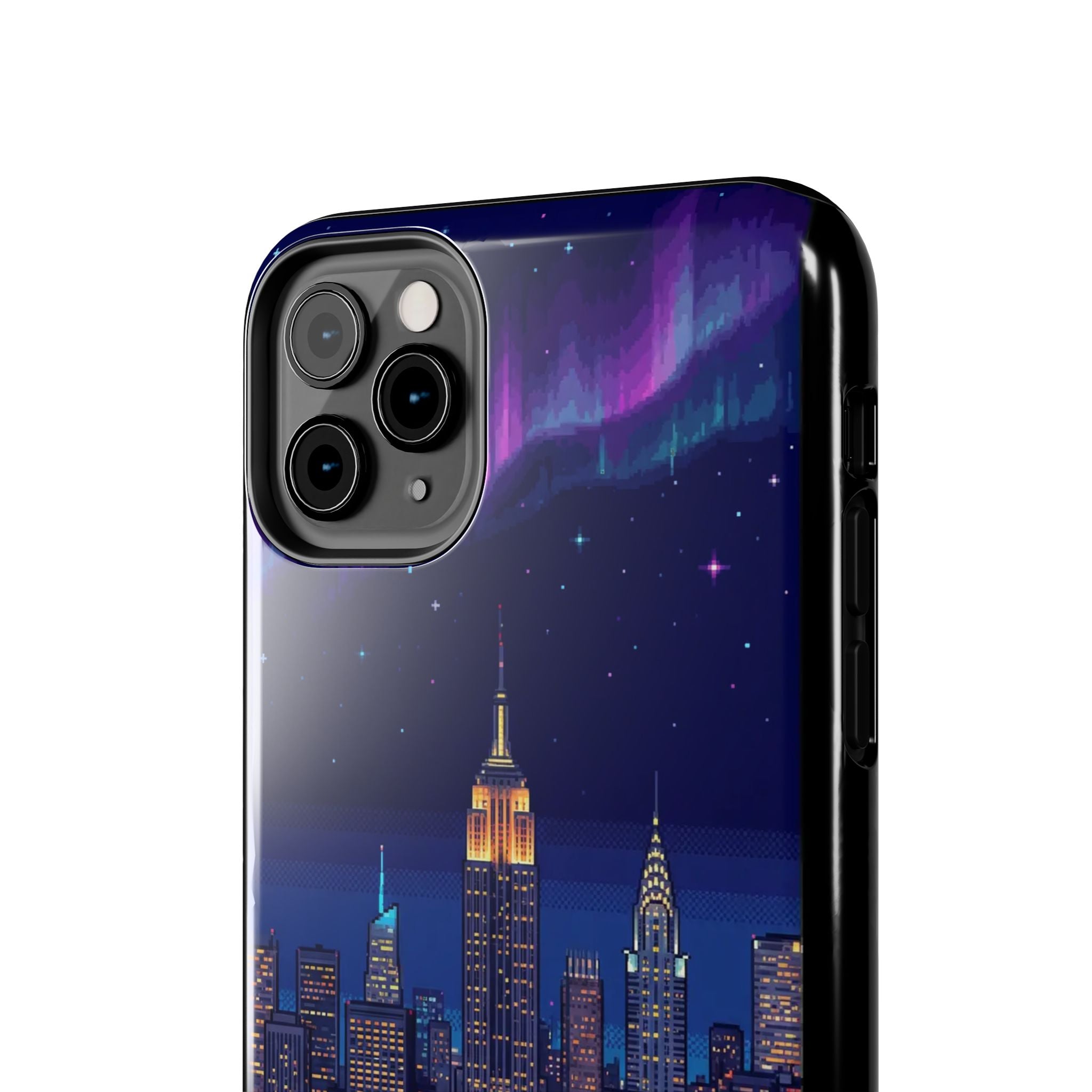 Retro Pixel NYC Skyline at Night — Tough Phone Case