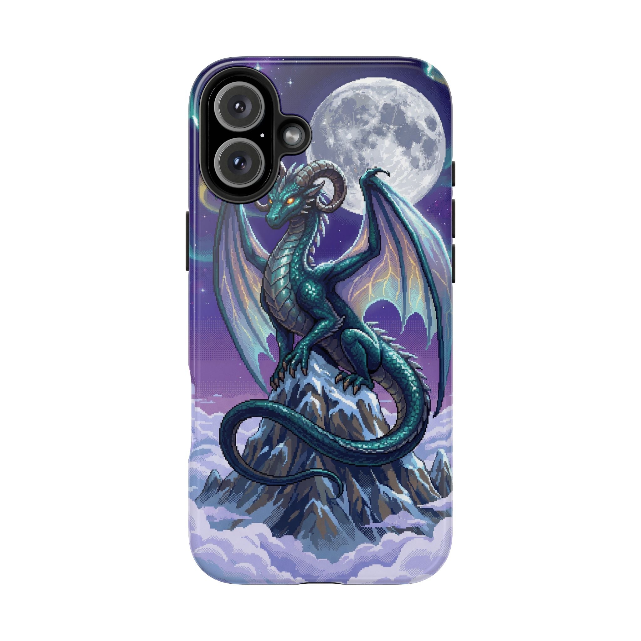 Retro Pixel Dragon on the Mountain Peak — Tough Phone Case