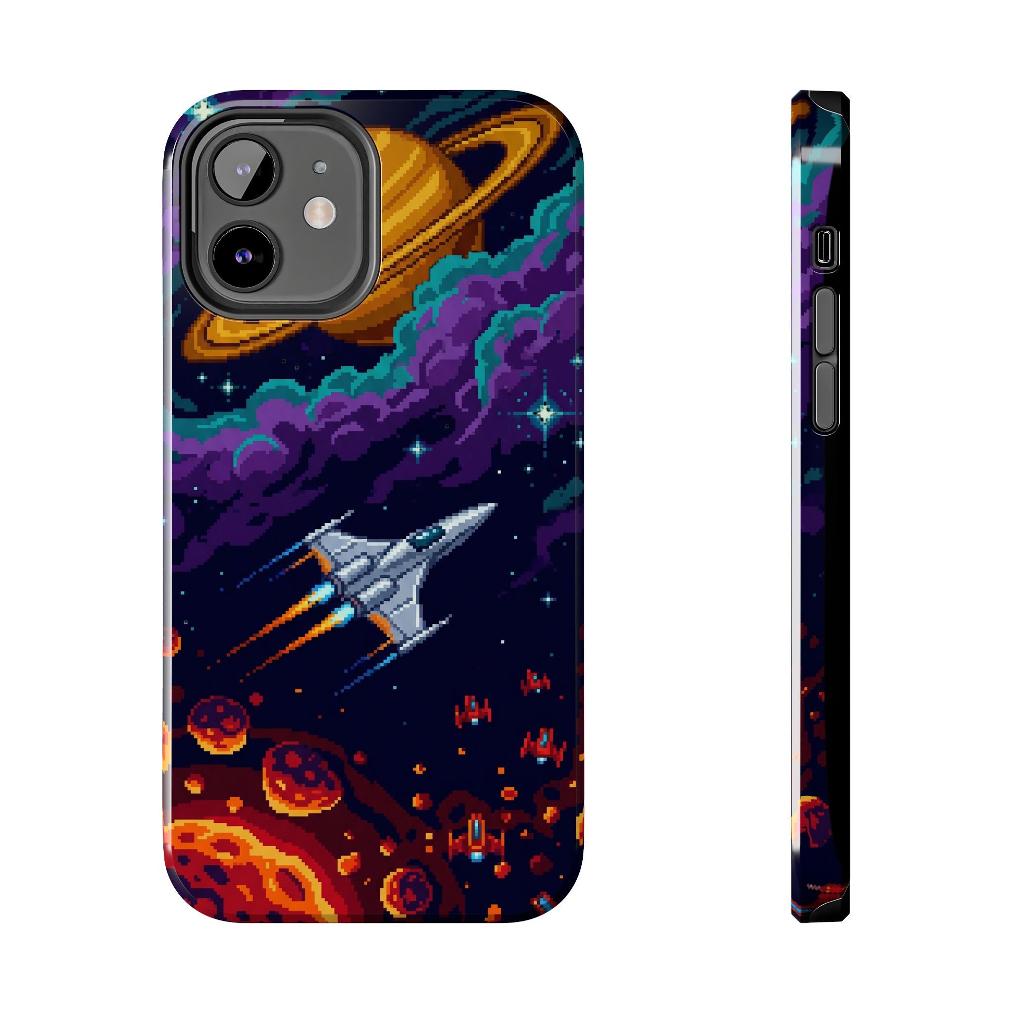 Retro Pixel Galactic Hero — Tough Phone Case