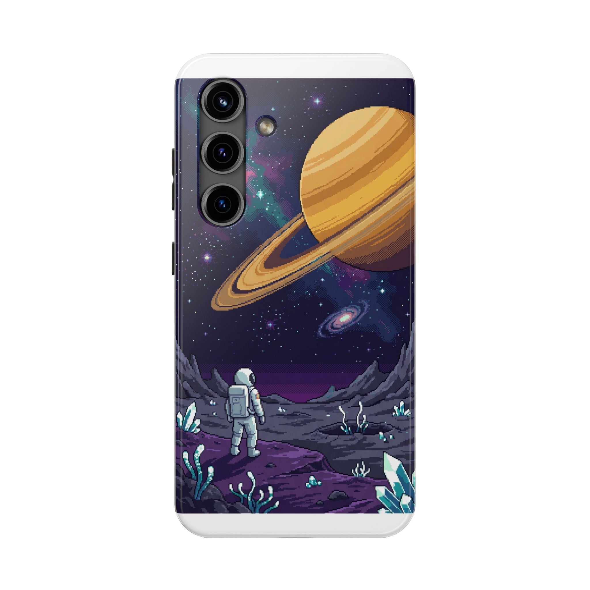 Retro Pixel Astronaut on an Alien World — Tough Phone Case