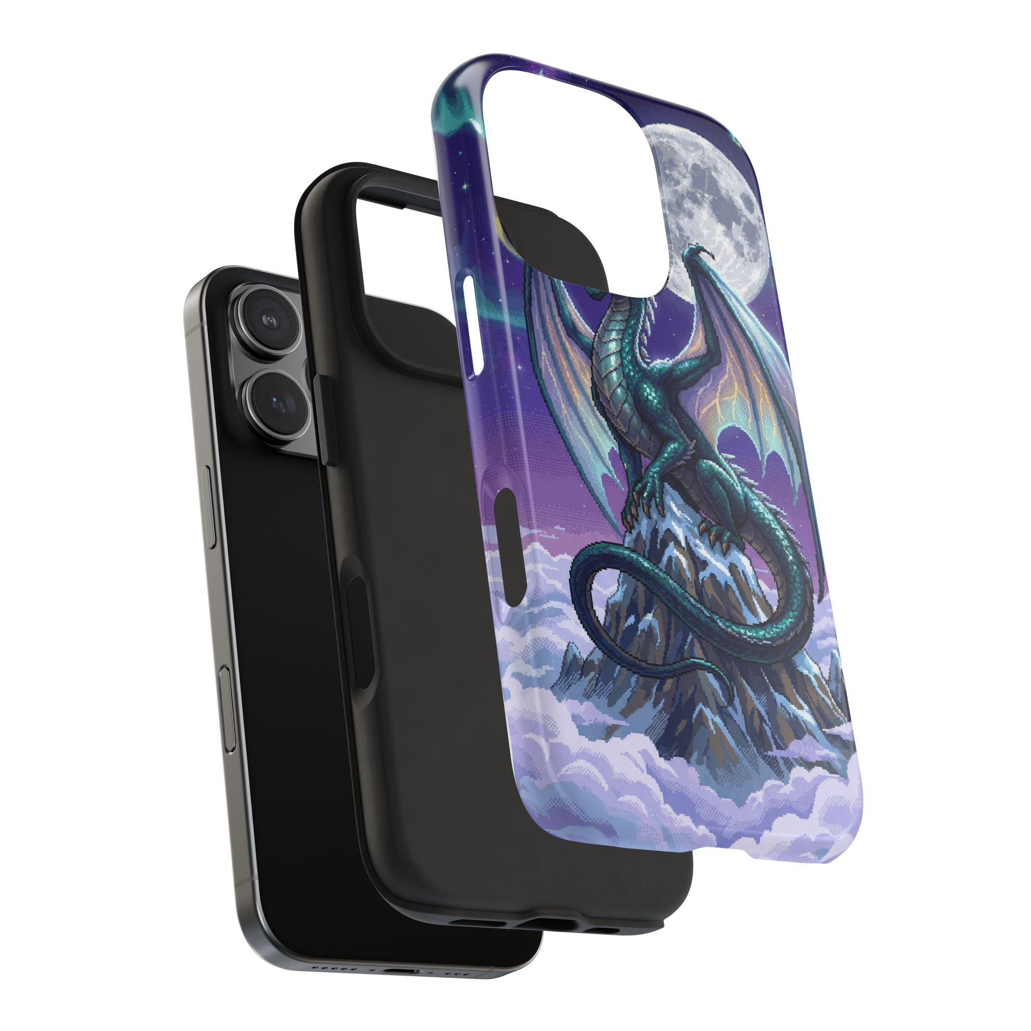 Retro Pixel Dragon on the Mountain Peak — Tough Phone Case