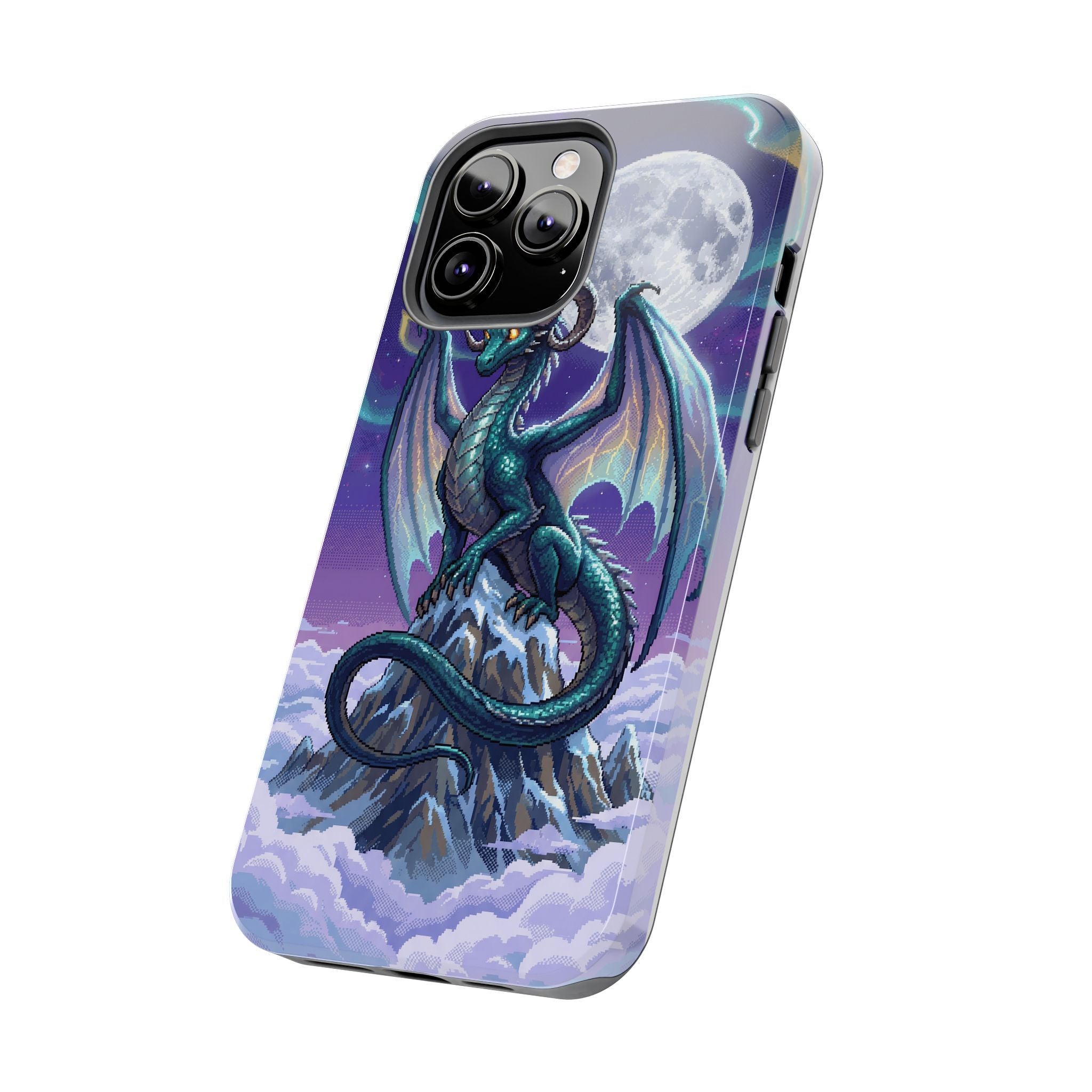 Retro Pixel Dragon on the Mountain Peak — Tough Phone Case