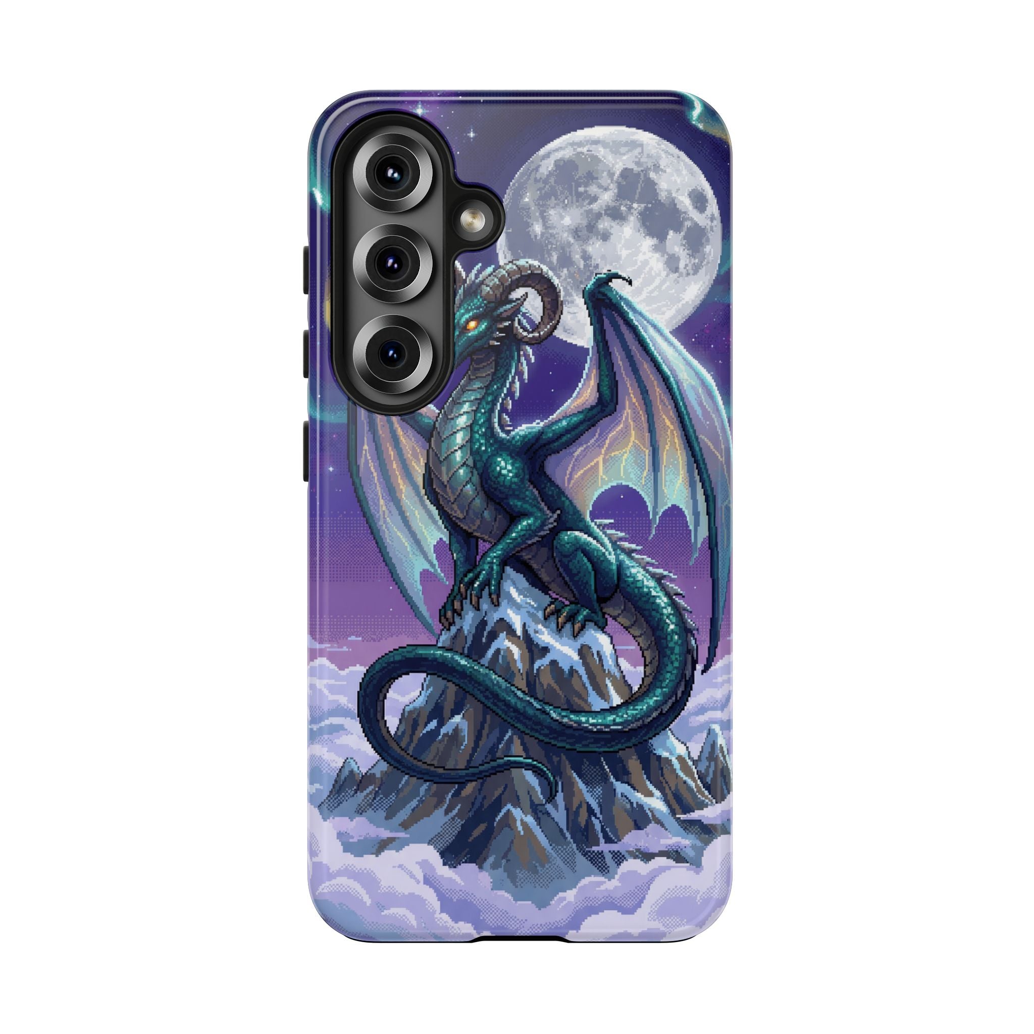 Retro Pixel Dragon on the Mountain Peak — Tough Phone Case