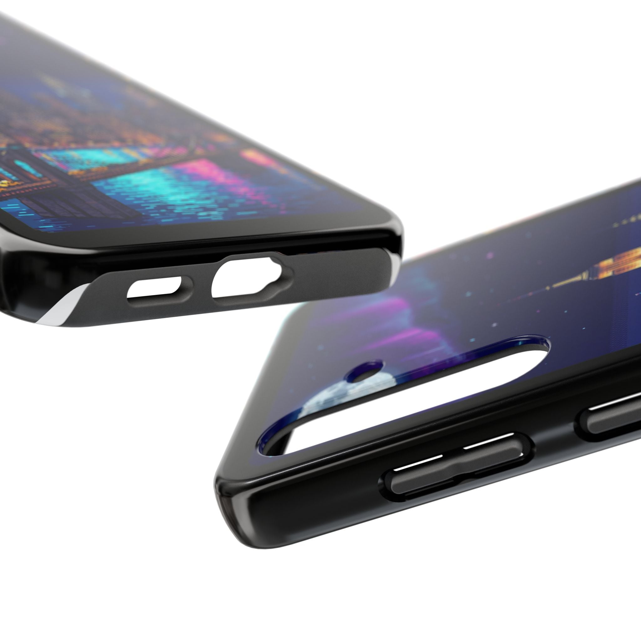 Retro Pixel NYC Skyline at Night — Tough Phone Case
