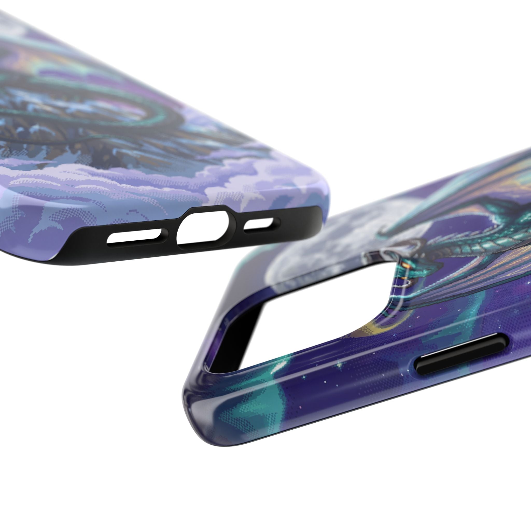 Retro Pixel Dragon on the Mountain Peak — Tough Phone Case
